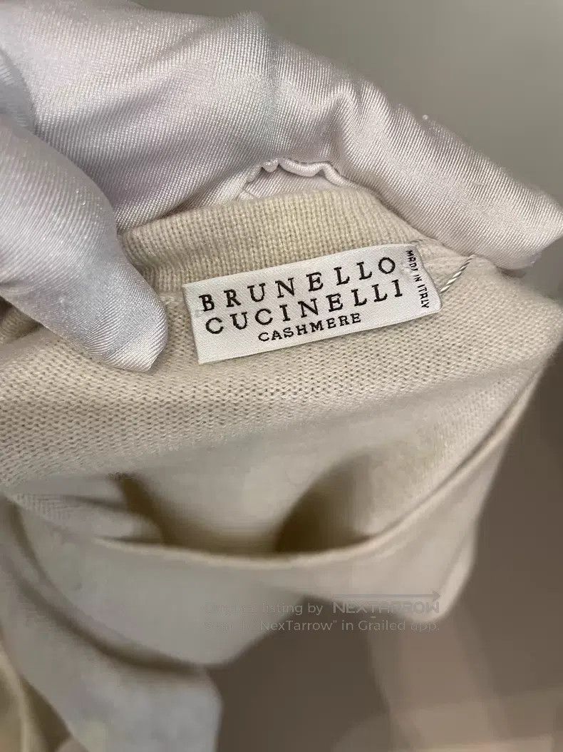 Brunello Cucinelli Brunello Cucinelli Ivory beaded cashmere sweater Size S / US 4 / IT 40 - 3 Thumbnail
