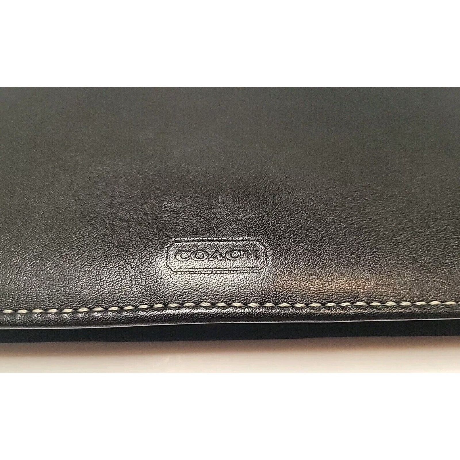 Coach COACH Black Leather Checkbook Wallet Card Case Long Bifold Size ONE SIZE - 2 Thumbnail