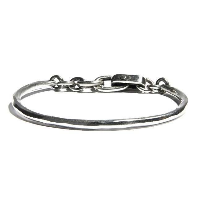 Werkstatt Munchen Werkstatt Munchen M2630 Mixed Chain Hammered Bangle XS+S+M+L Size ONE SIZE - 1 Thumbnail
