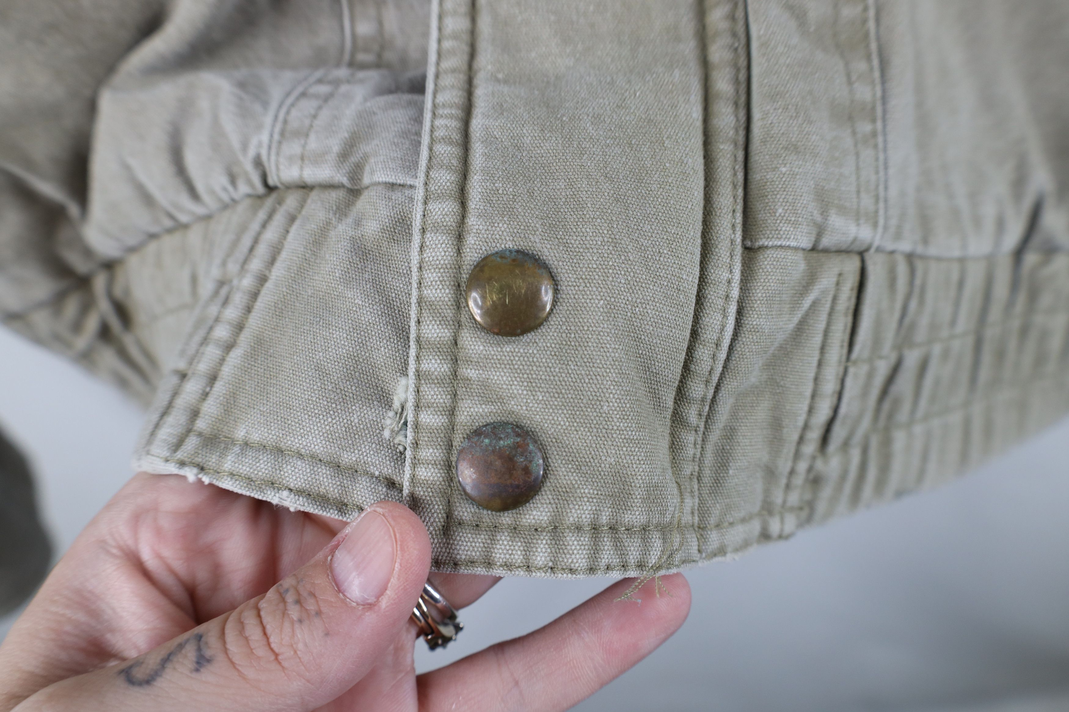Vintage Vintage 90s Streetwear Pile Fleece Lined Stonewash Jacket Size US XL / EU 56 / 4 - 4 Thumbnail
