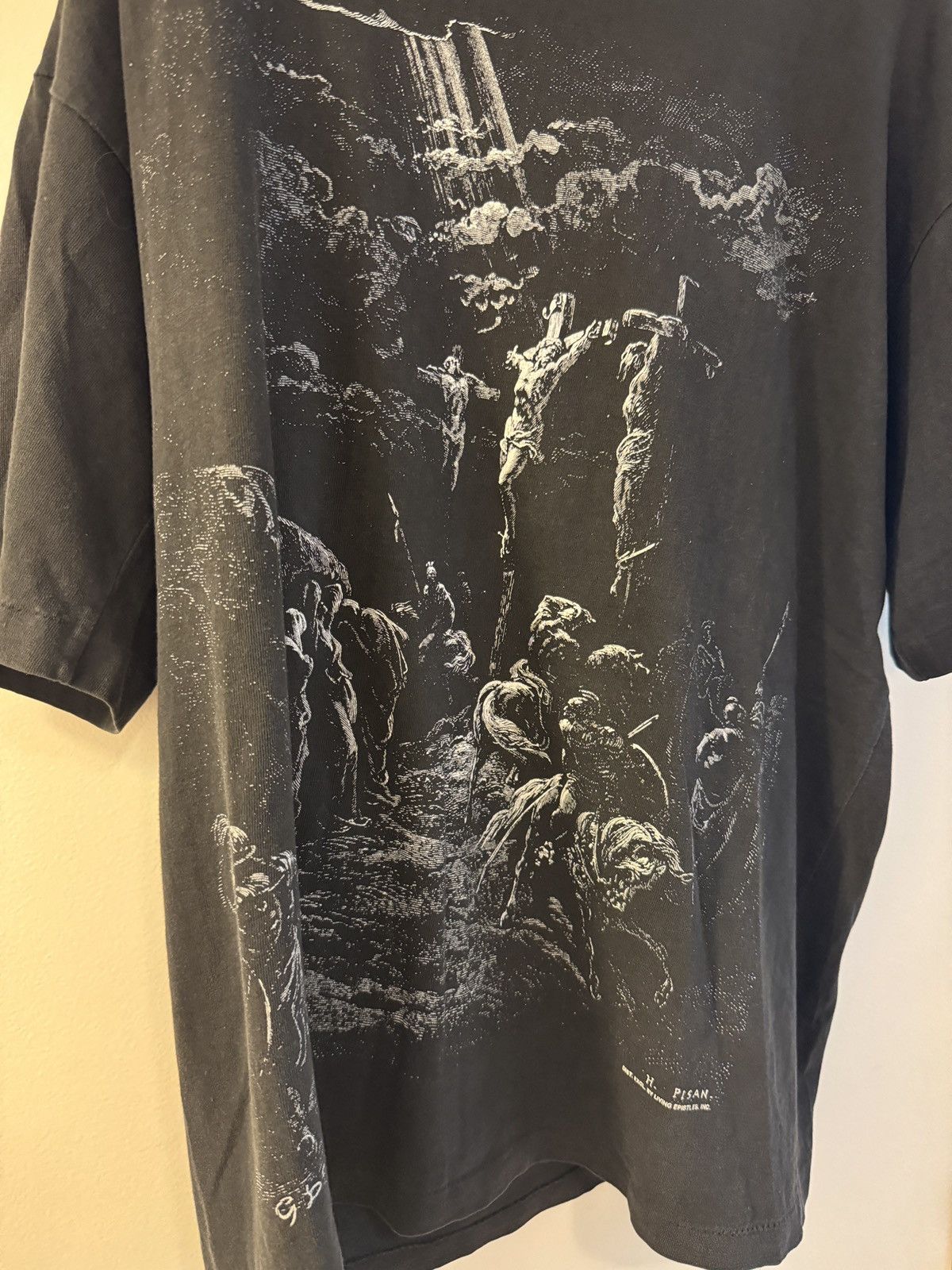 Vintage *RARE* 90s VINTAGE GUSTAVE DORE ART TEE GOD JESUS BIBLE TEE Size US XL / EU 56 / 4 - 2 Thumbnail