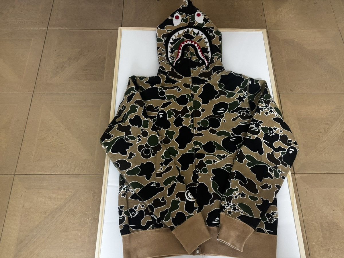 Bape Authentic ape bape sta camo shark full zip hoodie M rare | Grailed