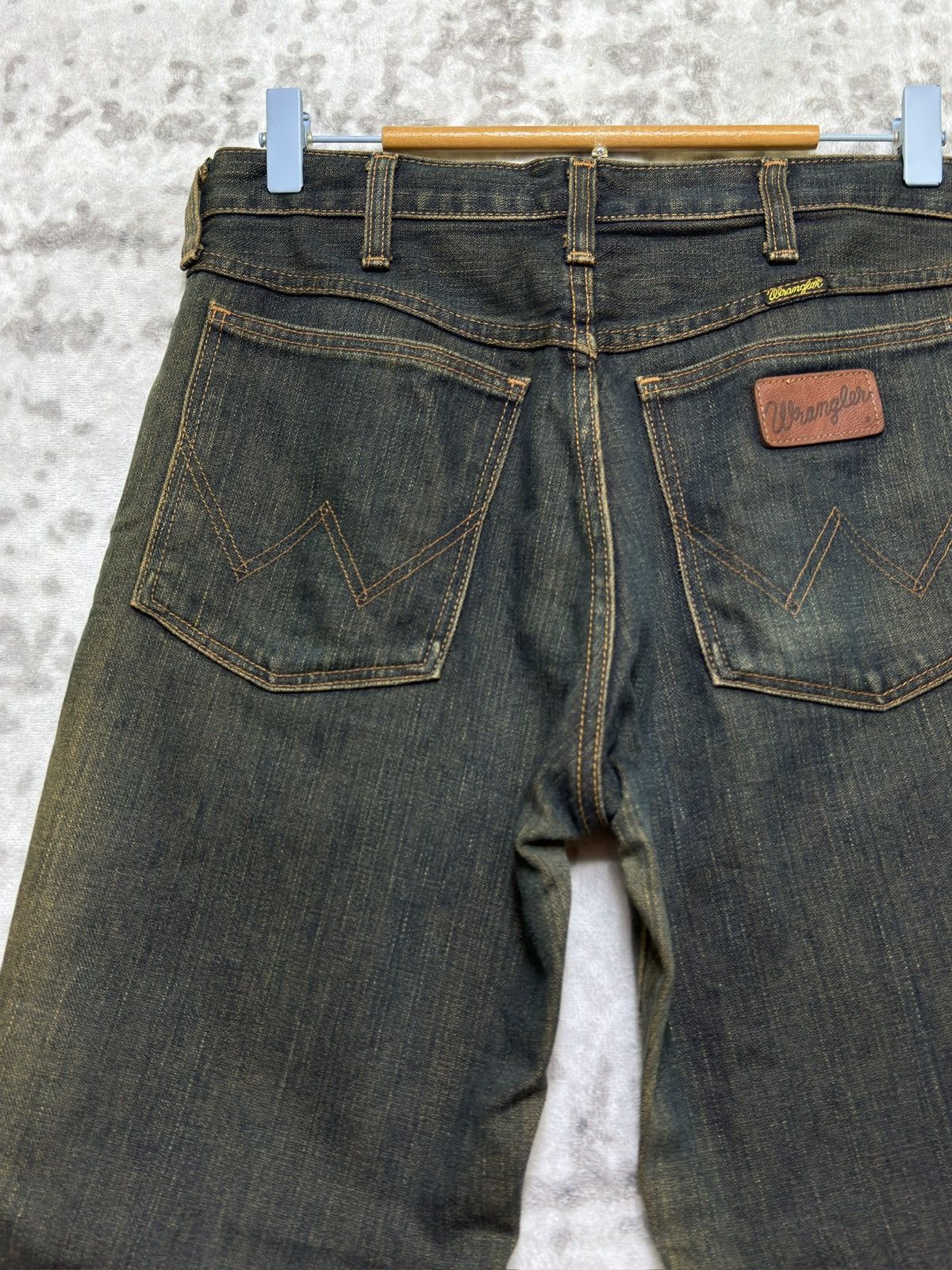 Vintage Wrangler Sun Faded Flared Mud Wash Bootcut Denim