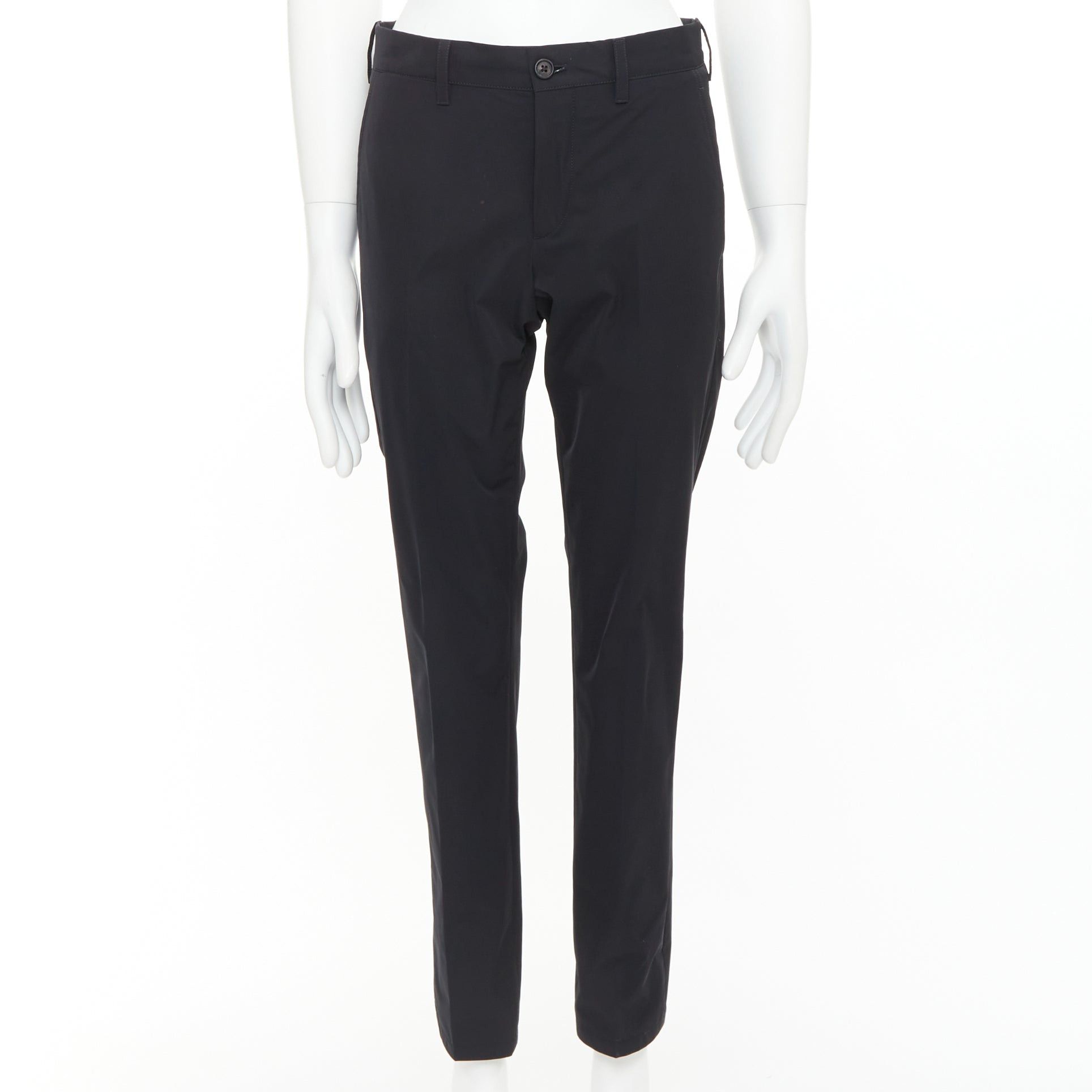 Prada PRADA 2019 black shiny nylon mid waisted tapered dress cropped pants IT44 XS Size US 26 / EU 42 - 1 Thumbnail