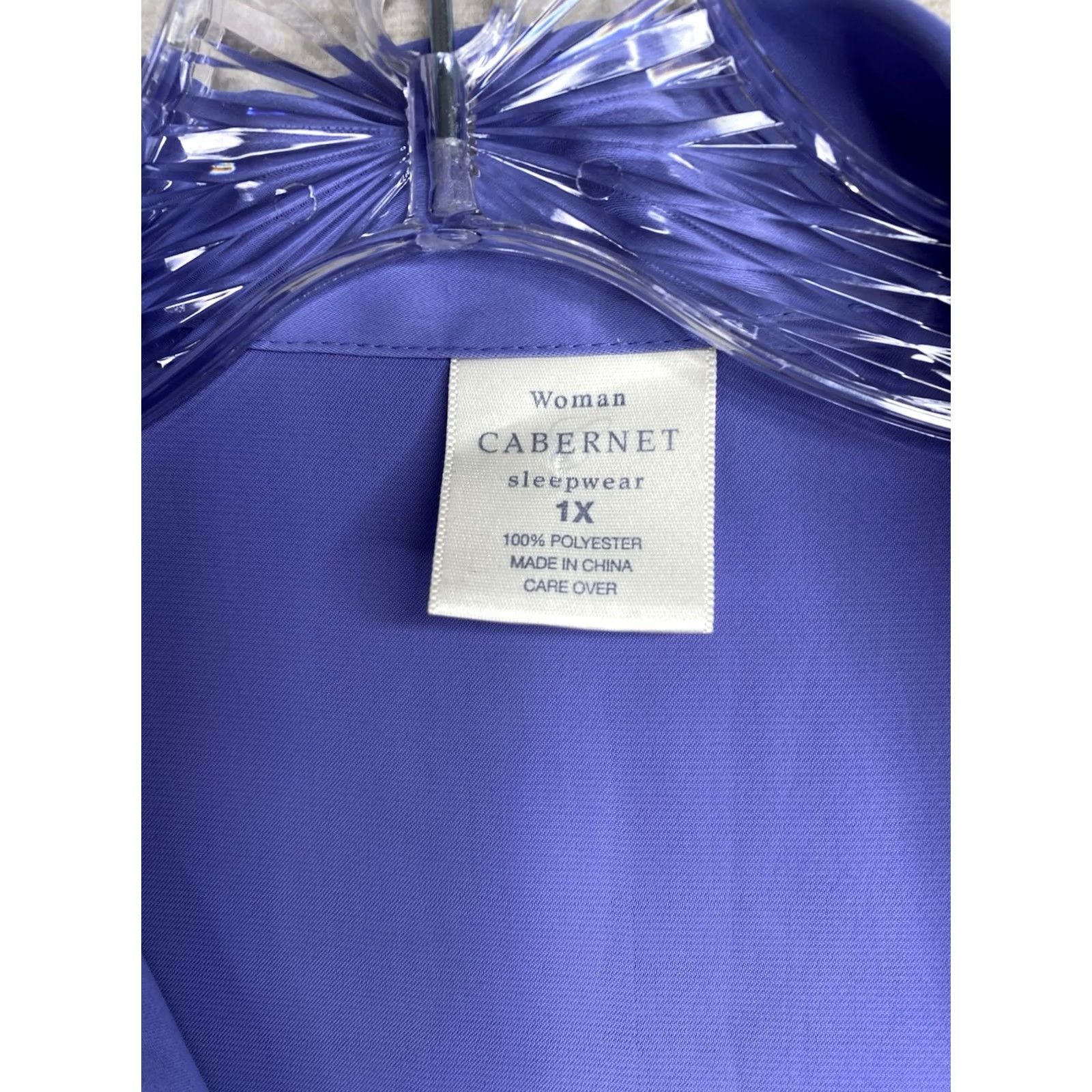 Vintage Cabernet Gown Womens 1X Blue Satin V-Neck Button Up Pocket Chemise Bohemian Classic VINTAGE? Size ONE SIZE - 3 Thumbnail