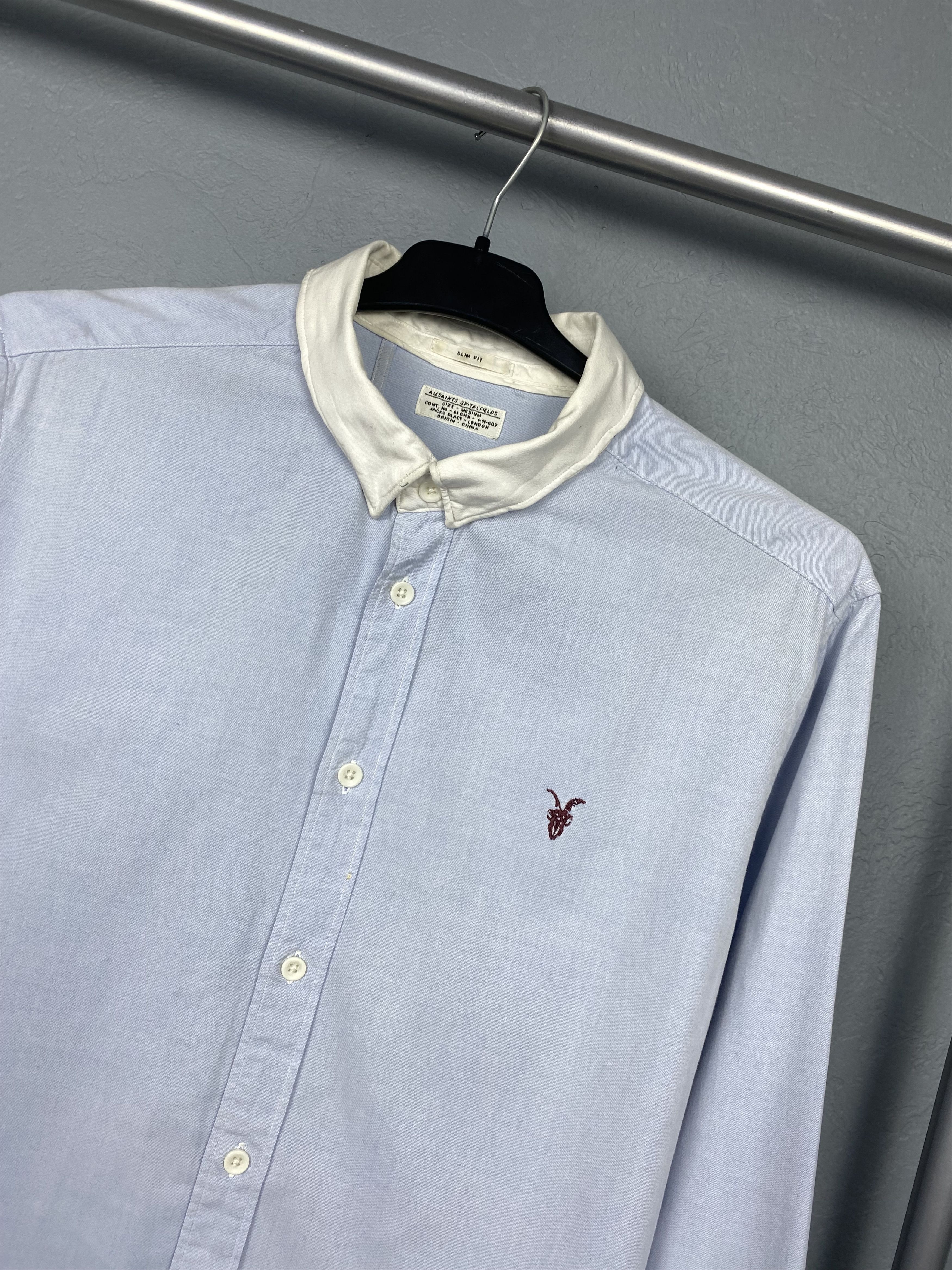 Allsaints Allsaints Oxford Perry Vintage Mens Long Sleeve Shirt Y2K Size US M / EU 48-50 / 2 - 2 Thumbnail
