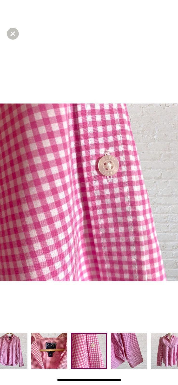 Chaps Ralph Lauren PINK PLAID CHAPS CHECKERED BUTTON UP SHIRT BLOUSE NO IRON Size L / US 10 / IT 46 - 5 Thumbnail