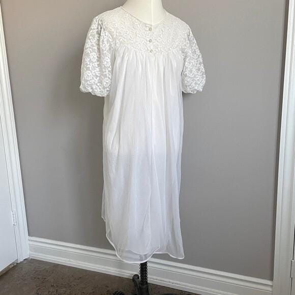 Vintage Vintage 60s Double Layered Semi-Sheer Chiffon Robe Peignoir Size M / US 6-8 / IT 42-44 - 2 Thumbnail