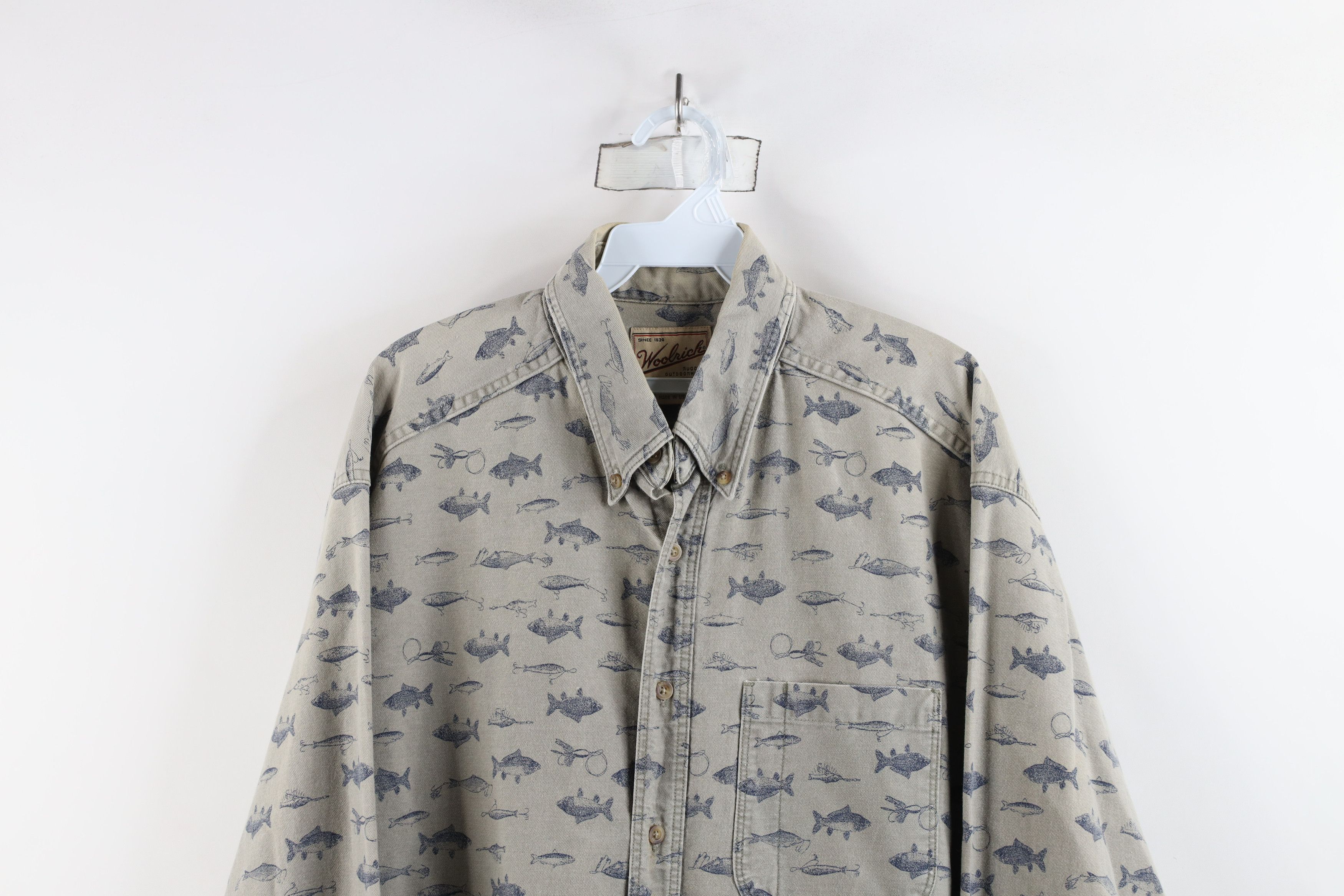 Vintage × Woolrich Woolen Mills Vintage 90s Woolrich All Over Print Button Down Shirt USA Size US XL / EU 56 / 4 - 2 Thumbnail