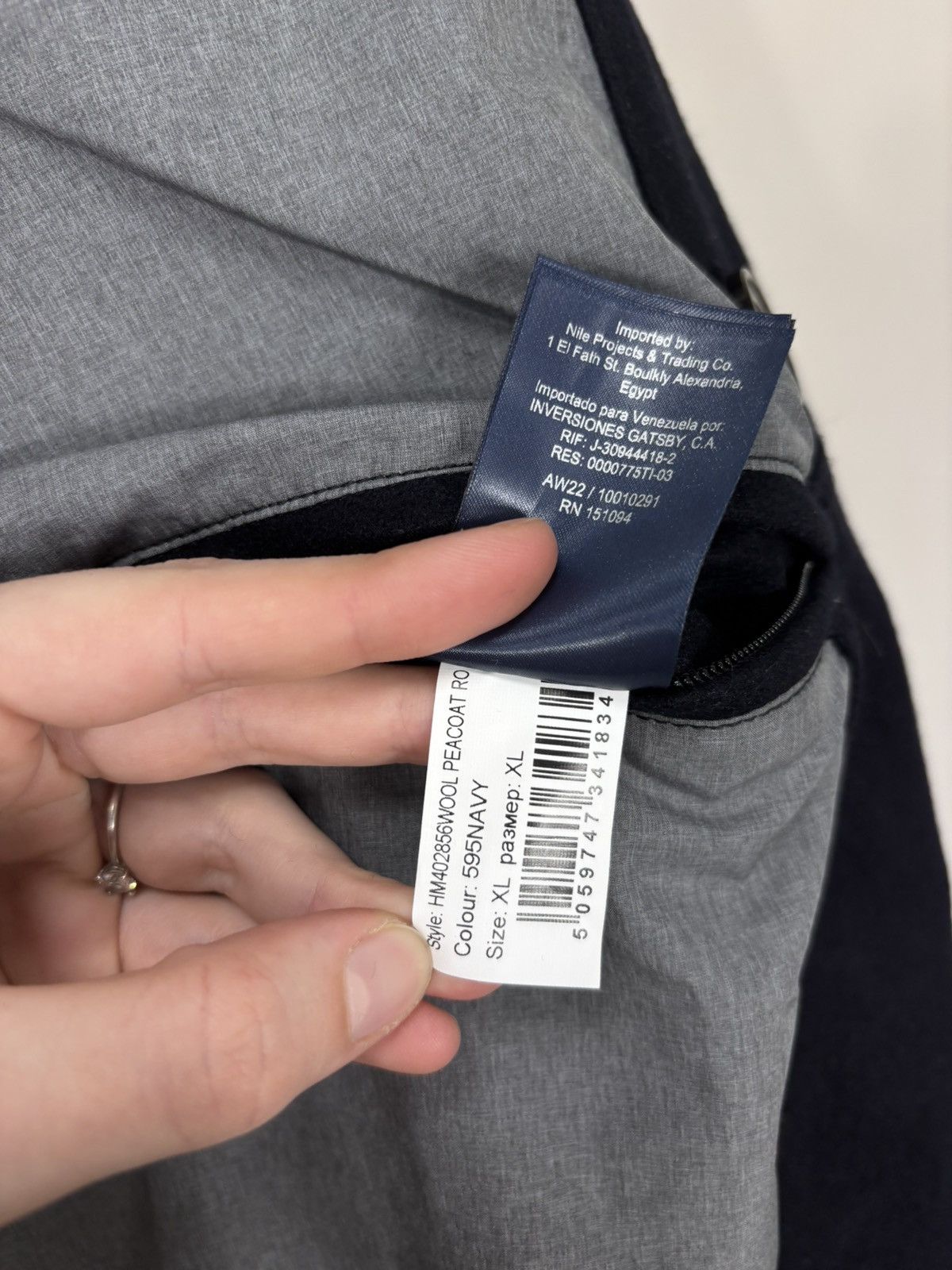 Hackett Hackett London NWT Men’s Navy Blue Double Breasted Wool Coat Size US XL / EU 56 / 4 - 17 Thumbnail