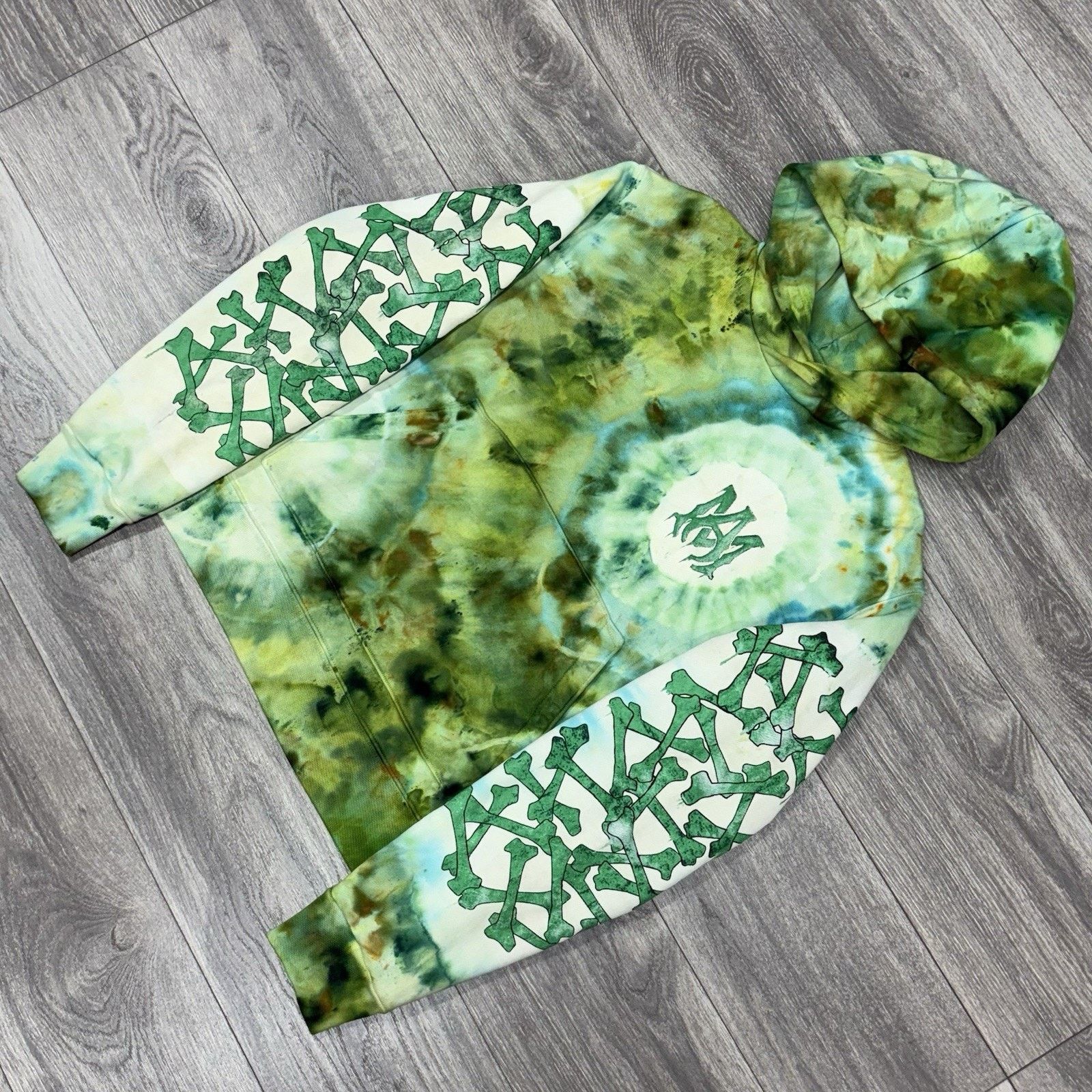 Amiri Amiri Tie Dye Bones Hoodie ' Green ' | GREAT CONDITION! Size US M / EU 48-50 / 2 - 4 Thumbnail
