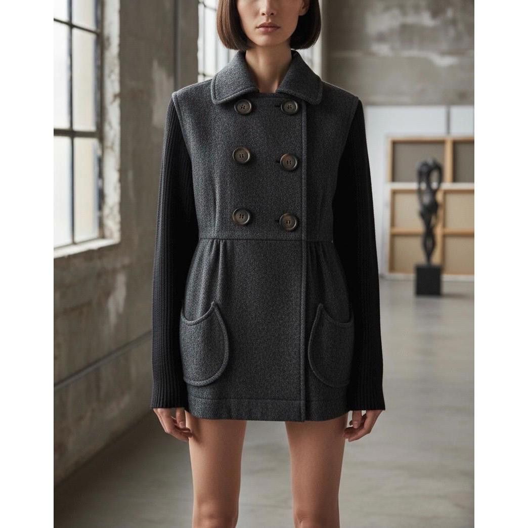 Cop Copine The Cop Copine Wool Big Button Carcoat Size ONE SIZE - 2 Thumbnail