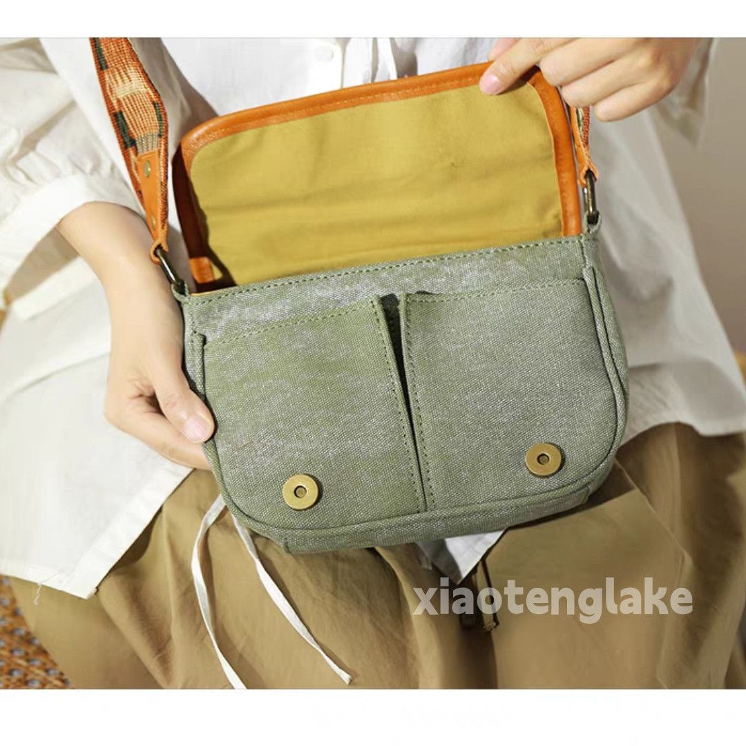 Designer × Leather washed faded cleanfit yuppie outdoor shoulder bag Size ONE SIZE - 6 Thumbnail