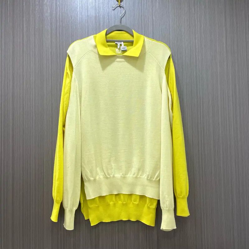 Loewe LOEWE Colorblock Cotton Knit Top for Women 0089 Size L / US 10 / IT 46 - 1 Thumbnail