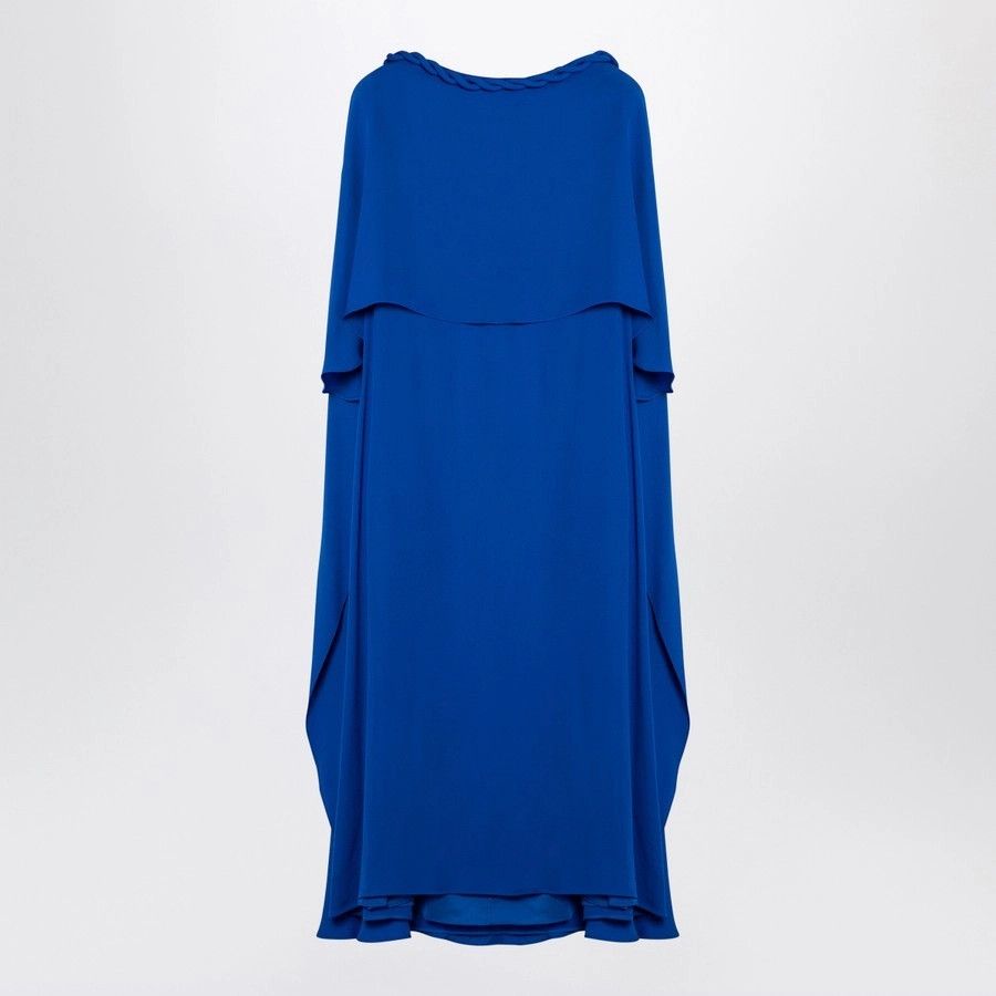 Valentino o1d2blof1024 Silk Midi Dress in Blue Size M / US 6-8 / IT 42-44 - 1 Thumbnail