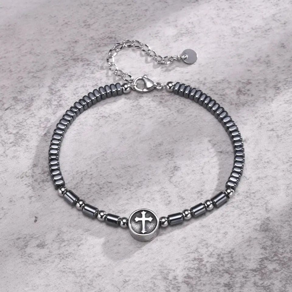 Jewelry × Vintage Hematite Energy Balance Wristband Adjustable Bracelet Size ONE SIZE - 6 Thumbnail