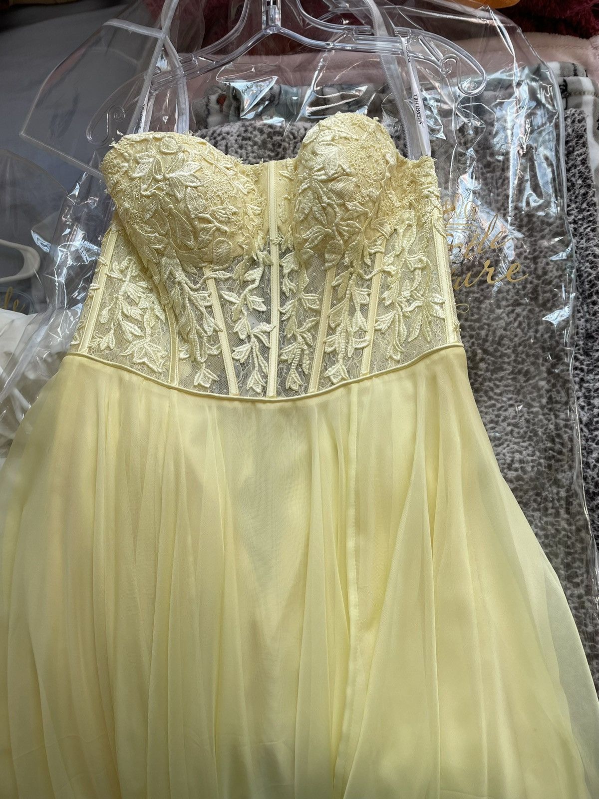 Other Sherri Hill Yellow Corset Dress Size S / US 4 / IT 40 - 8 Thumbnail