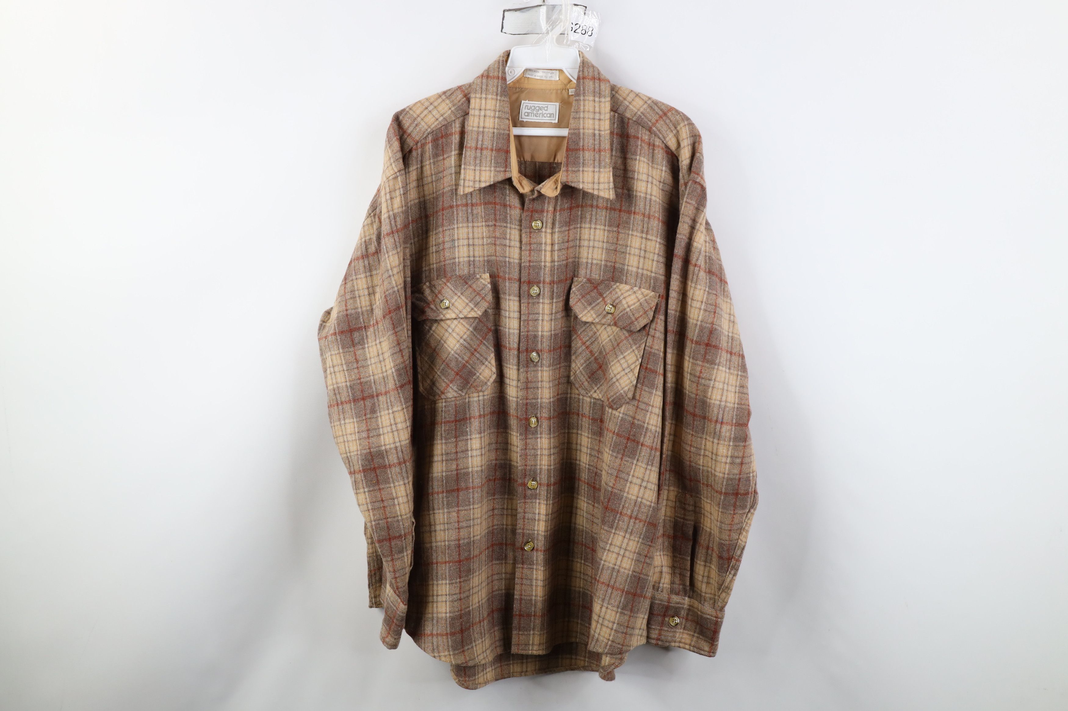 Vintage Vintage 70s Streetwear Wool Blend Collared Button Shirt Size US XL / EU 56 / 4 - 1 Thumbnail