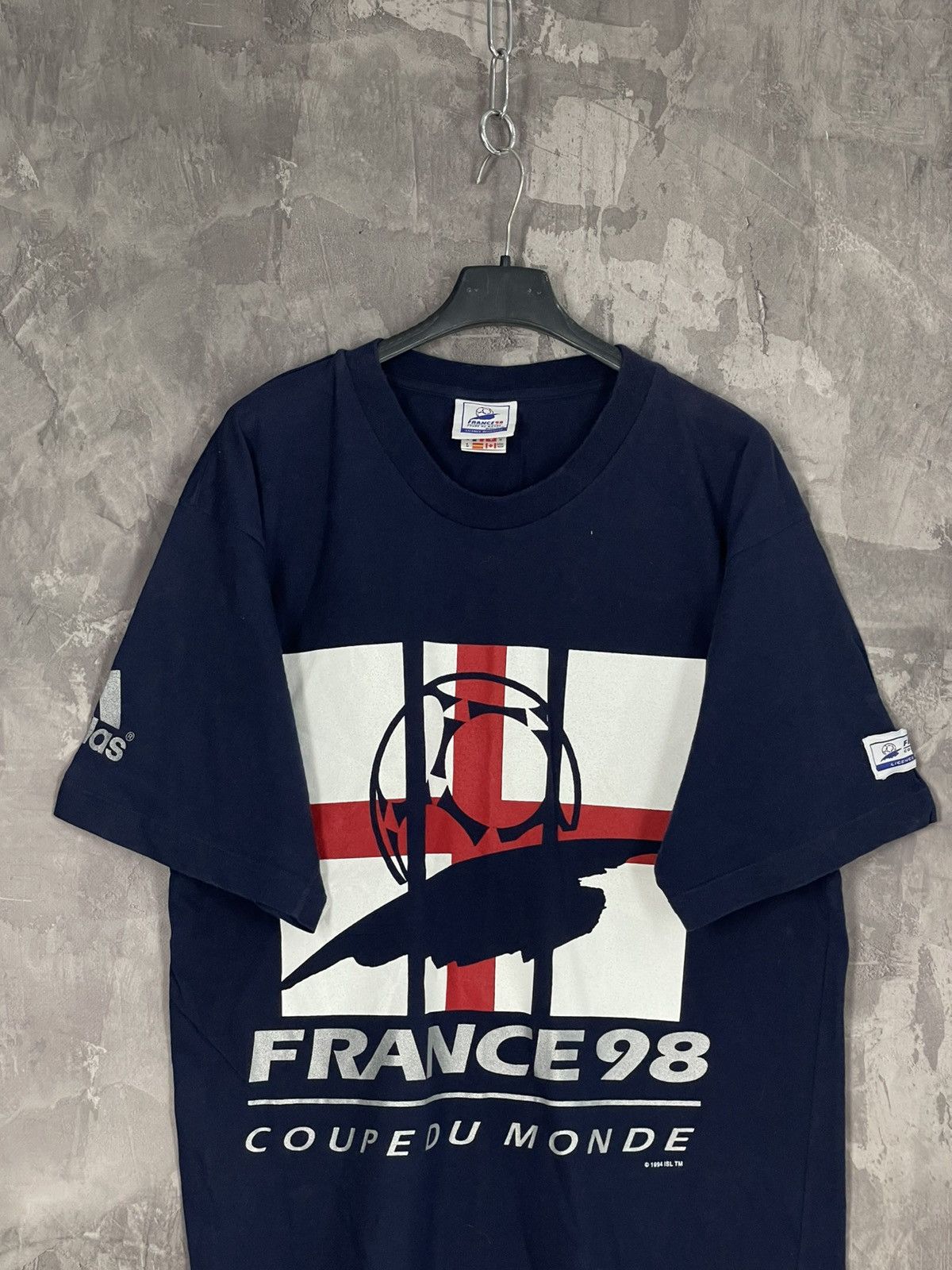 Vintage 1998 France Adidas Retro Fifa World Cup T-Shirt Size US M / EU 48-50 / 2 - 2 Thumbnail