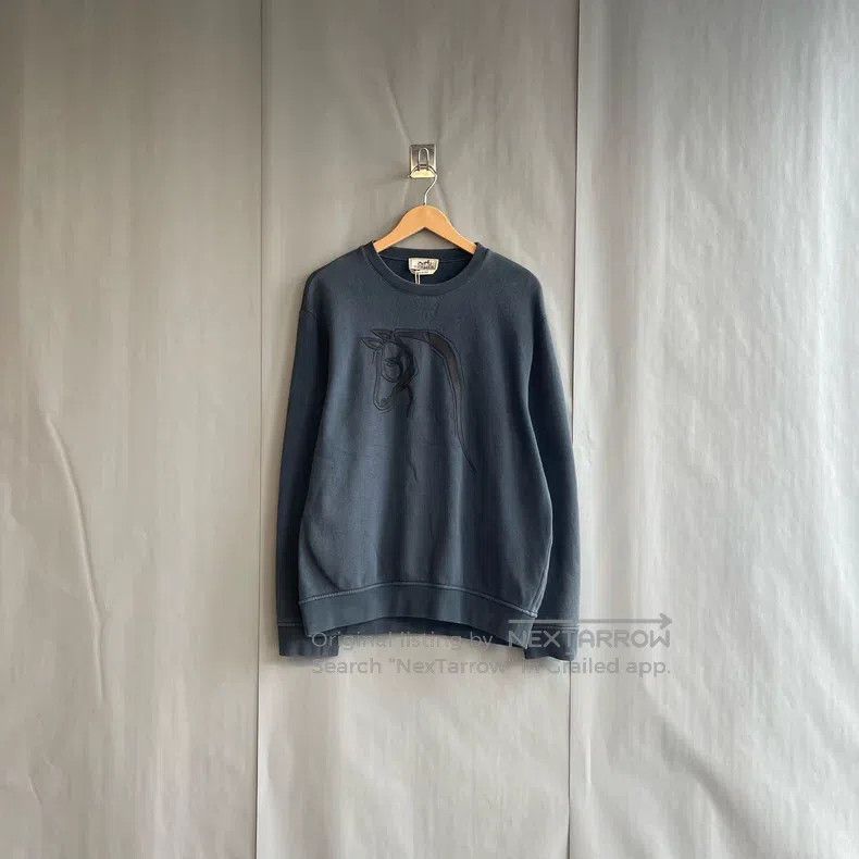 Hermes Hermes Gray Leather Horsehead Hoodie Size XL / US 12-14 / IT 48-50 - 1 Thumbnail