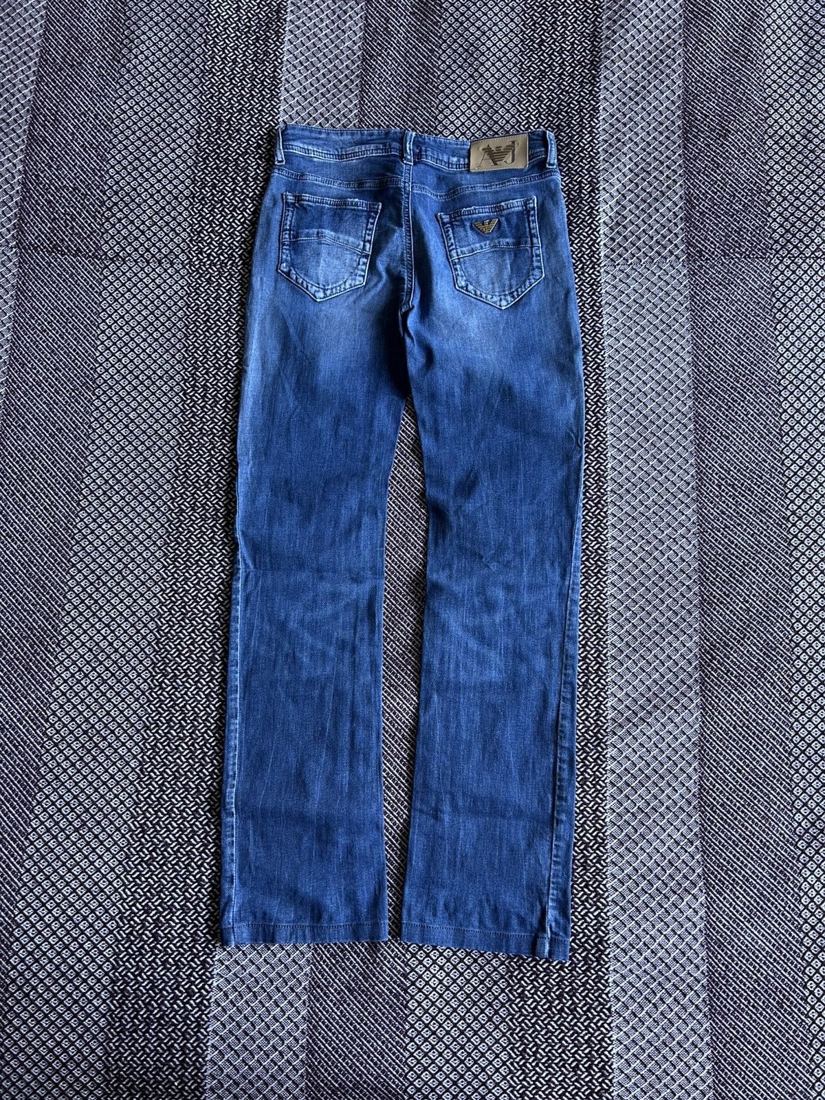 Armani × Vintage Vintage Armani Washed Straight Solid Jeans Small Logo Sz 27 Size US 27 - 1 Thumbnail