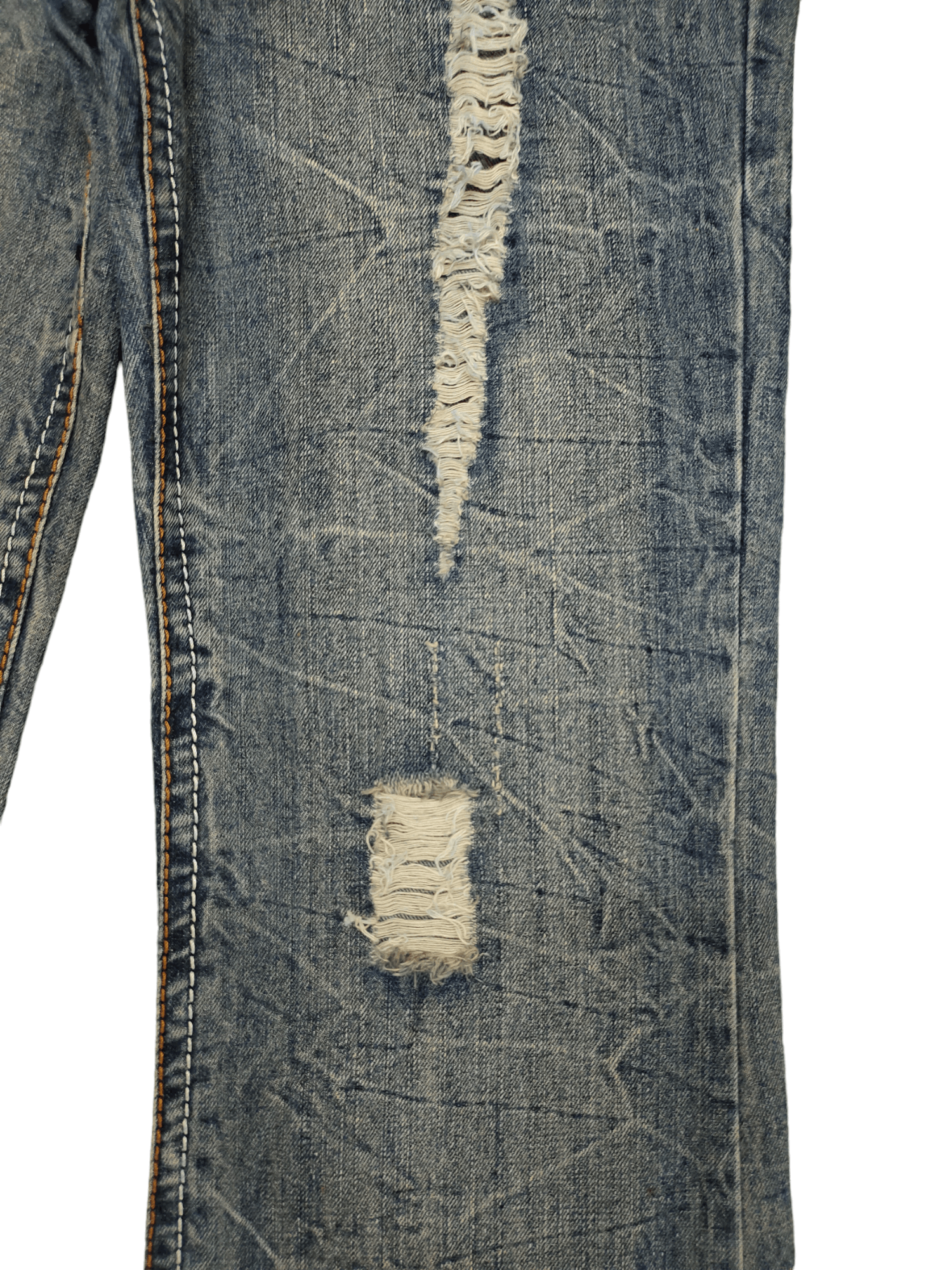 If Six Was Nine Flare Baggy Jean Agate Label Wings Distress Bootcut Wide Leg Size US 34 / EU 50 - 13 Thumbnail