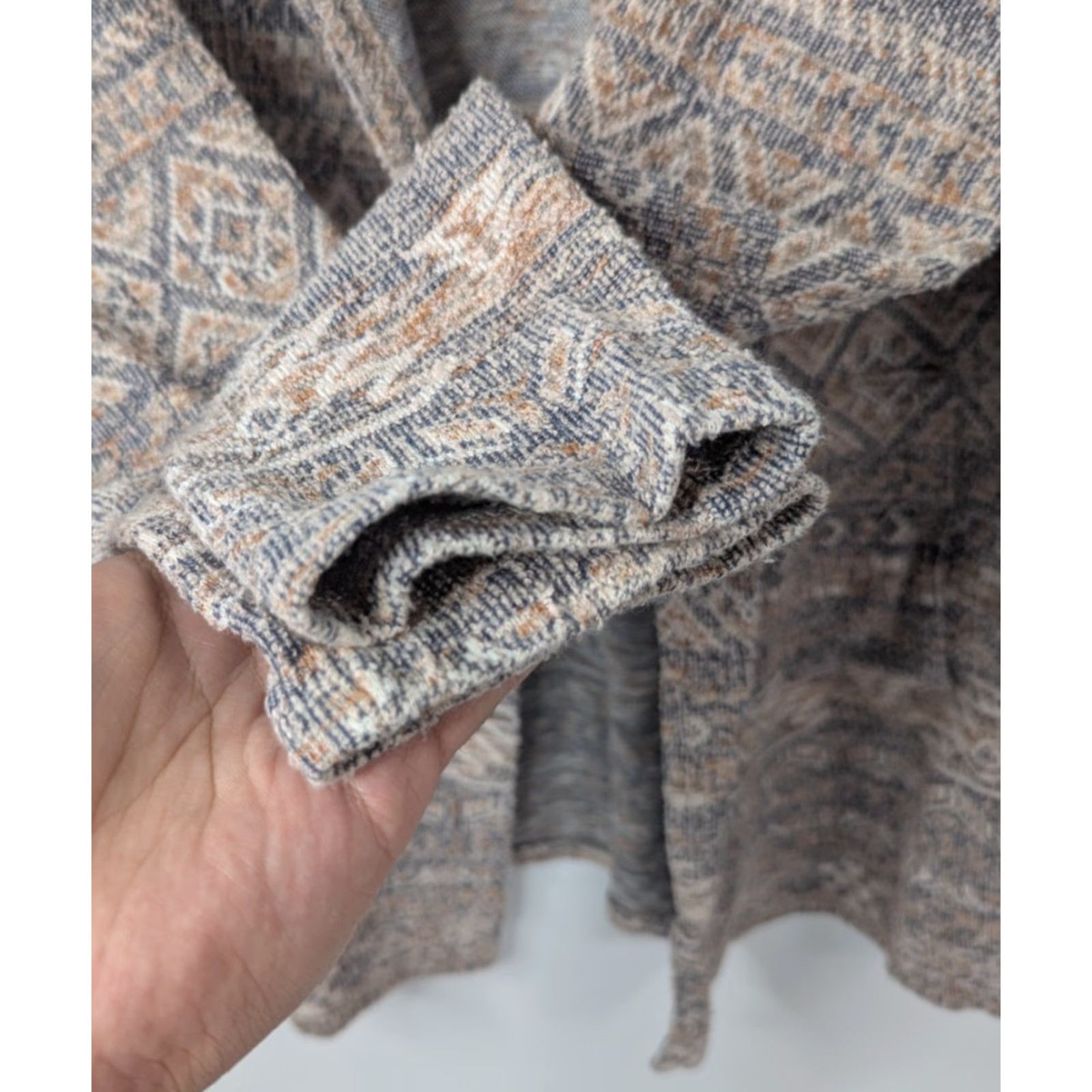 Lucky Brand Lucky Brand Cardigan Women Aztec Boho Knit Open Front Pockets Beige Long Sleeve Medium M Fall Spring Winter Casual Workwear 90s? Size M / US 6-8 / IT 42-44 - 4 Thumbnail