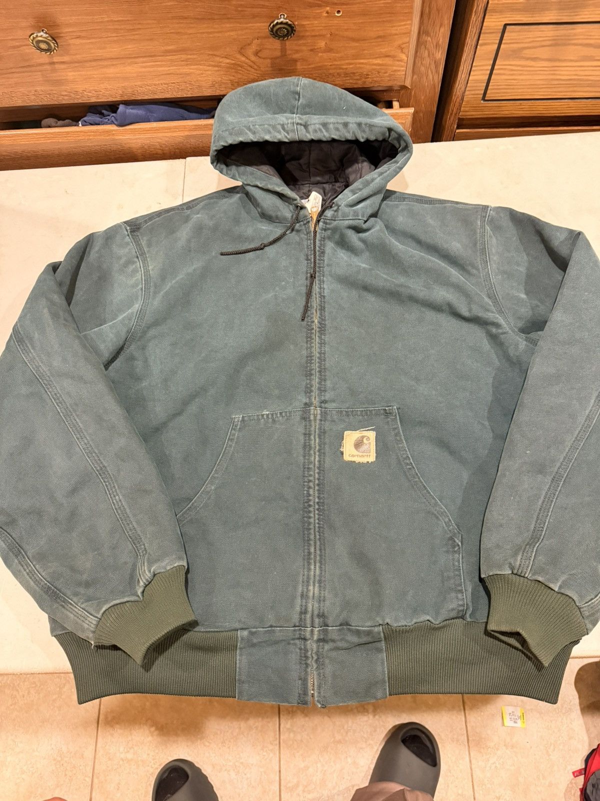Carhartt Vintage Carhartt Jacket Hooded Green JQ243 Size US XL / EU 56 / 4 - 6 Thumbnail