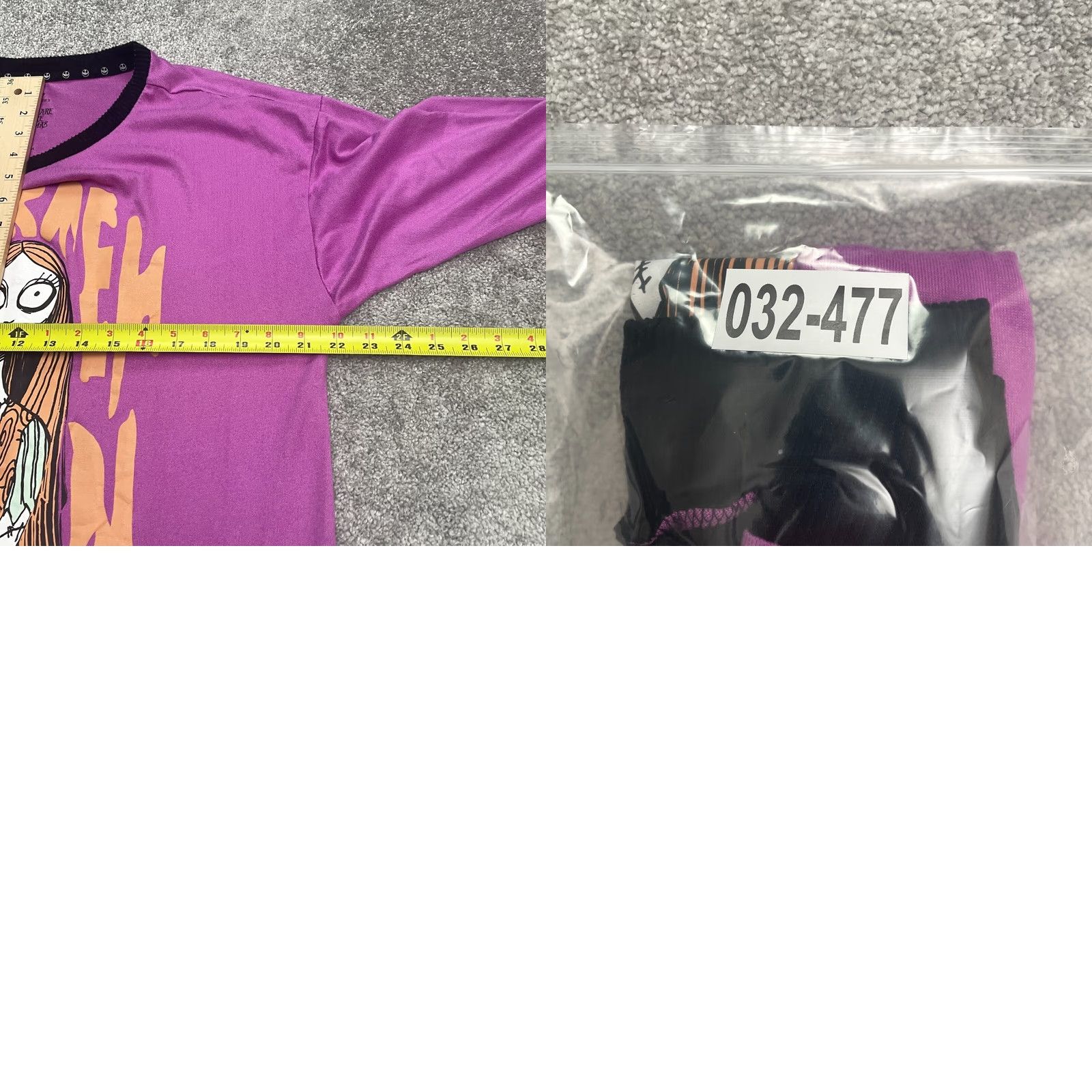 Disney Disney The Nightmare Before Christmas Sleepwear Dress Womens L Pink Crew Neck Knit Polyester Spandex Graphic Print Logo Halloween Christmas Movie Size L / US 10 / IT 46 - 9 Thumbnail