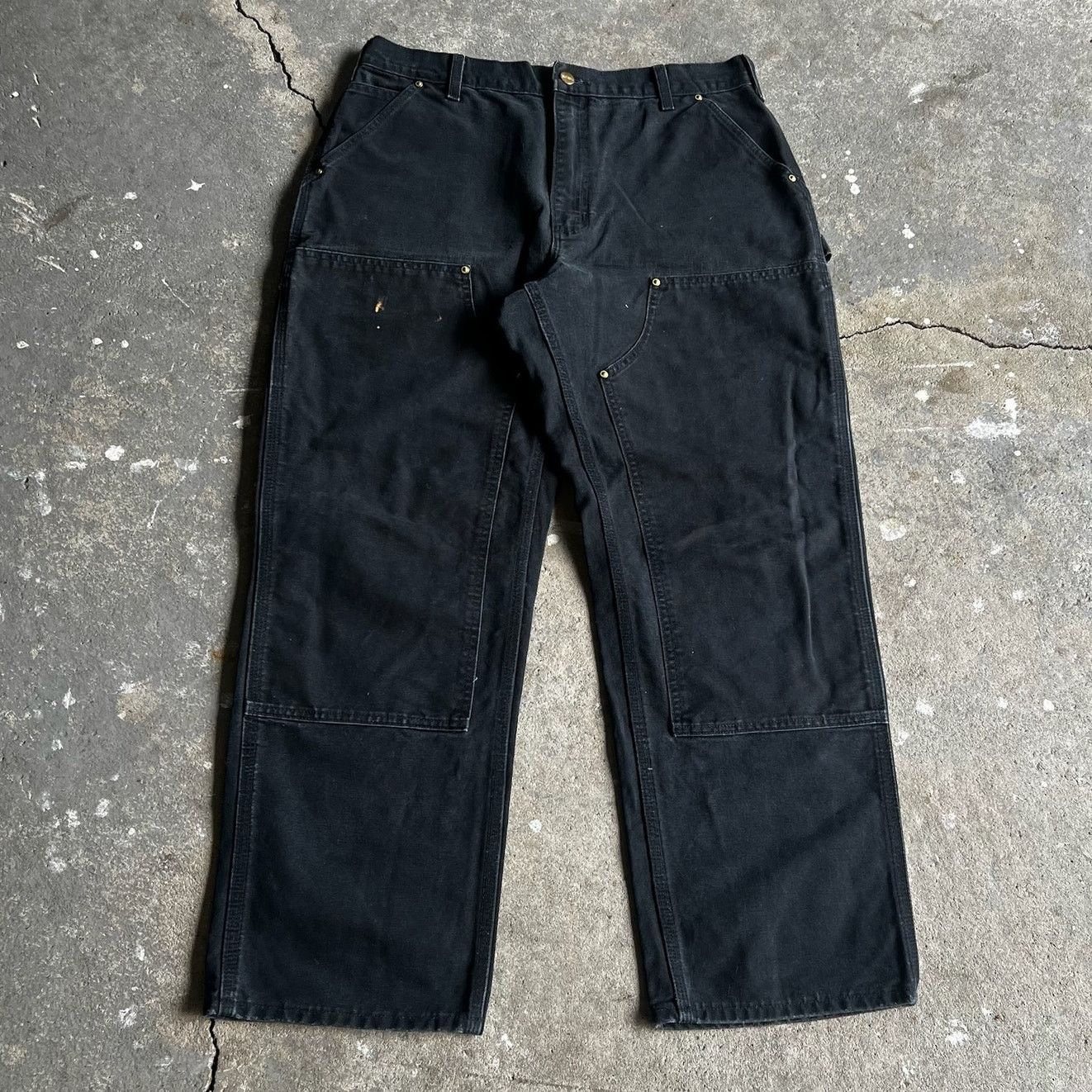 Carhartt × Vintage Carhartt black double knee work wear carpenter pants Size US 33 - 1 Thumbnail