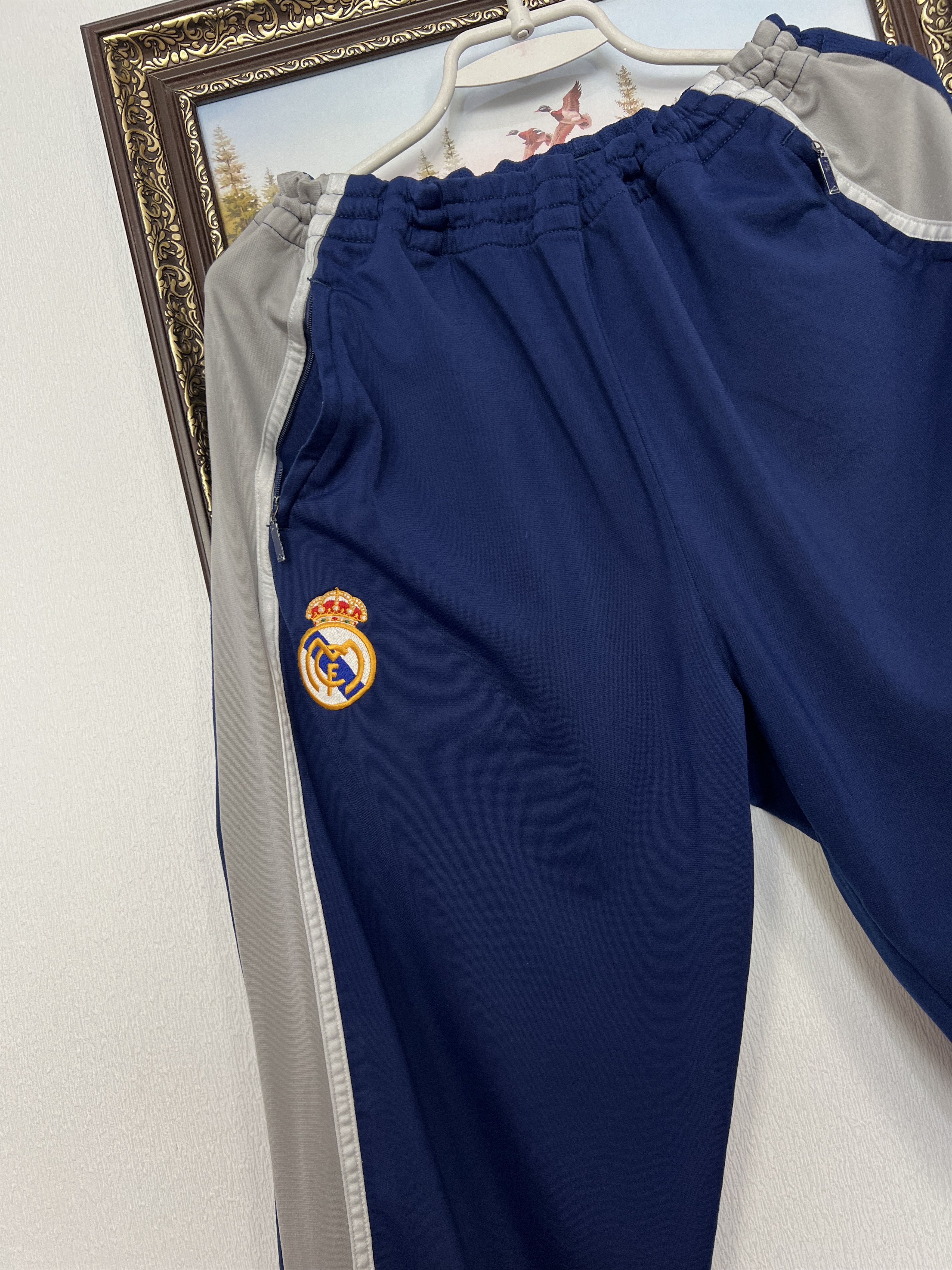 Adidas Vintage 90's Adidas Real Madrid Football Pants Soccer Blue L Size US 34 / EU 50 - 3 Thumbnail