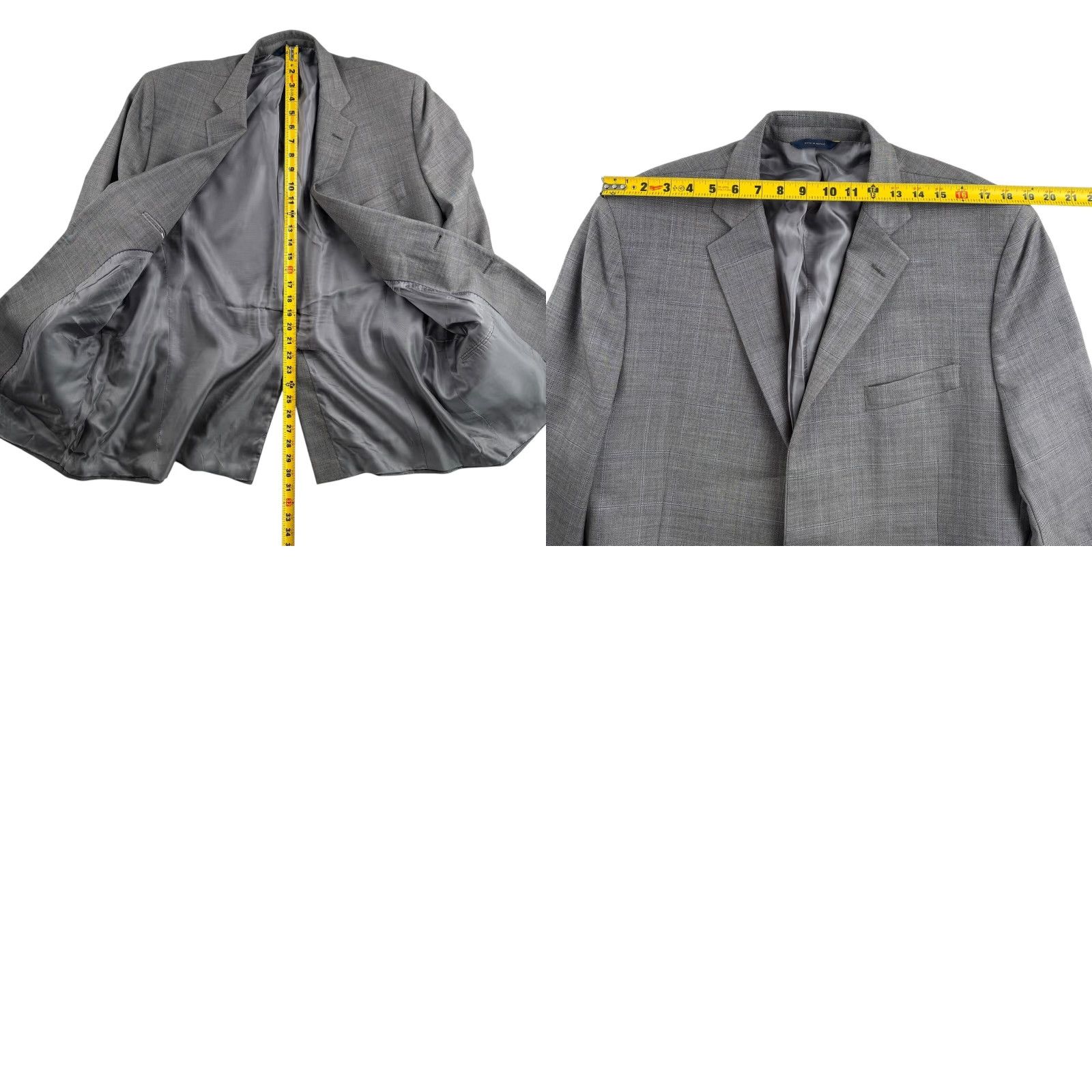 Brooks Brothers Brooks Brothers Fitzgerald Men’s Blazer Jacket Gray 46R Wool 2-Button Single-Vented Notch Lapel Regular Size 46R - 8 Thumbnail