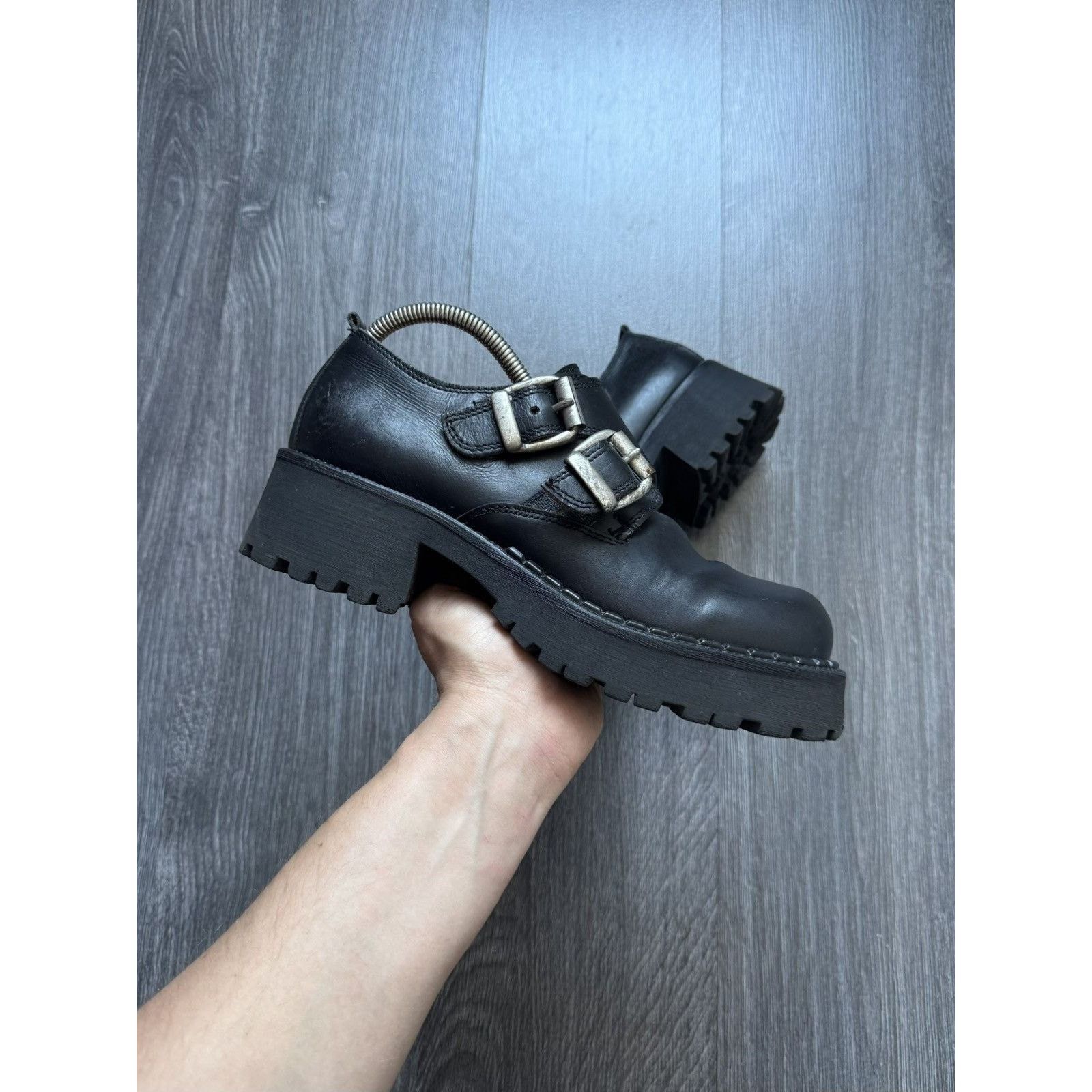 Y2K Vintage Platform Avantgarde Style leather boots