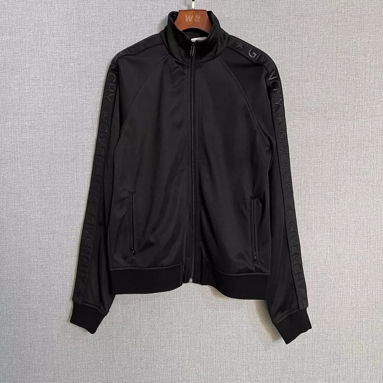 Givenchy Black Striped Logo Zip-Up Jacket