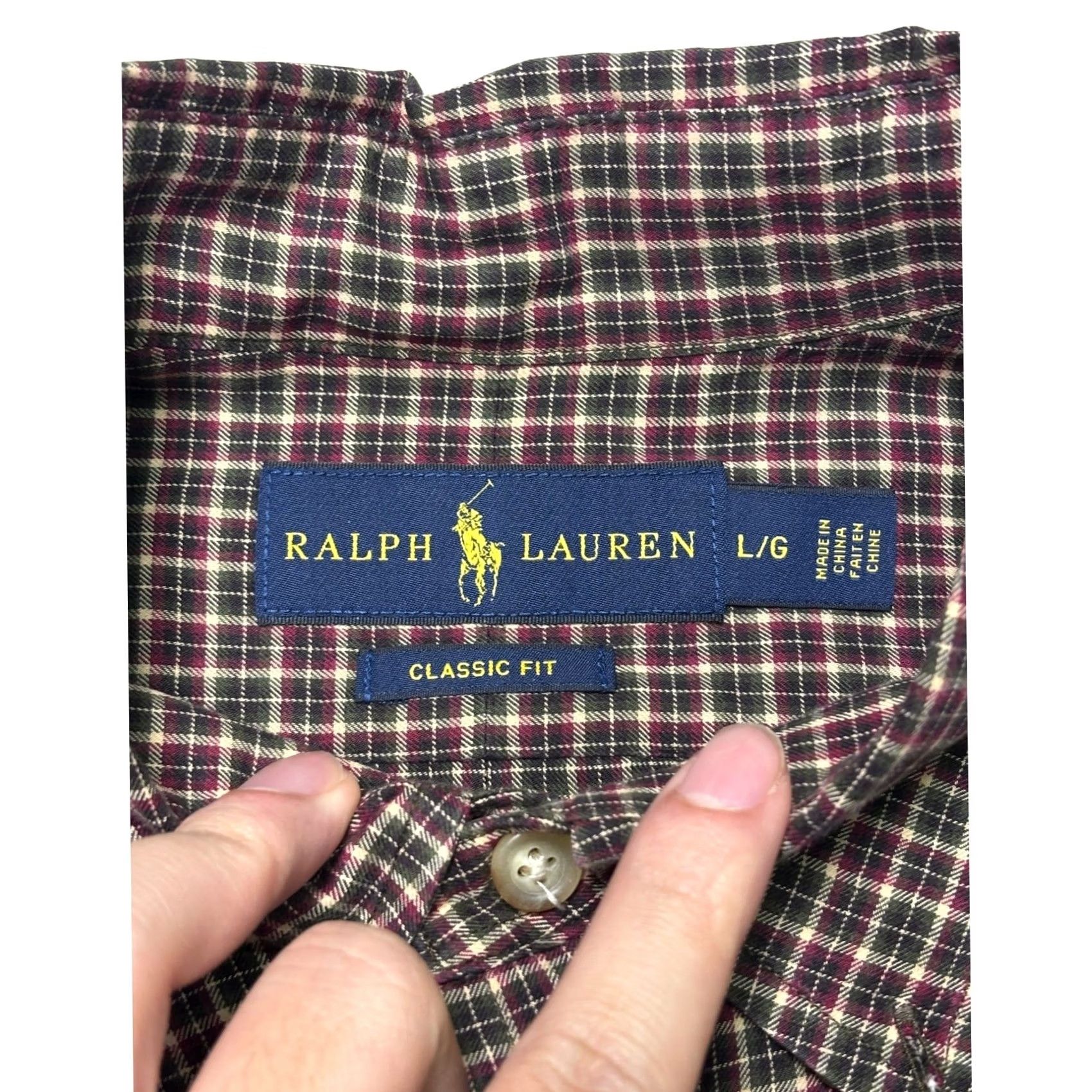 Polo Ralph Lauren Polo Ralph Lauren Mens Classic Fit Plaid Button Down Shirt L Burgundy Navy Multicolor Patchwork? Size US L / EU 52-54 / 3 - 4 Thumbnail