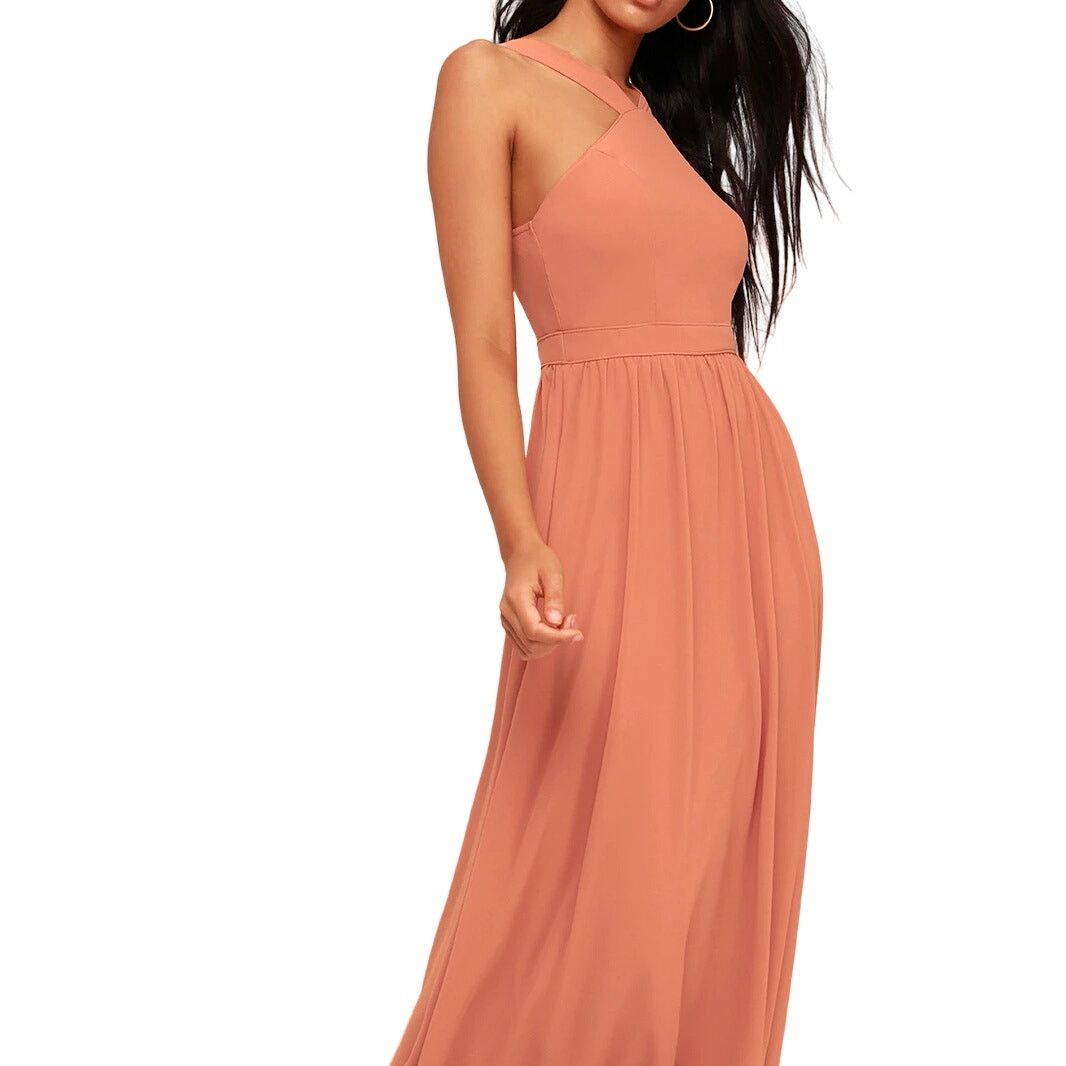 Other Lulus Air of Romance Cross Neck Maxi Evening Gown Small Size S / US 4 / IT 40 - 1 Thumbnail