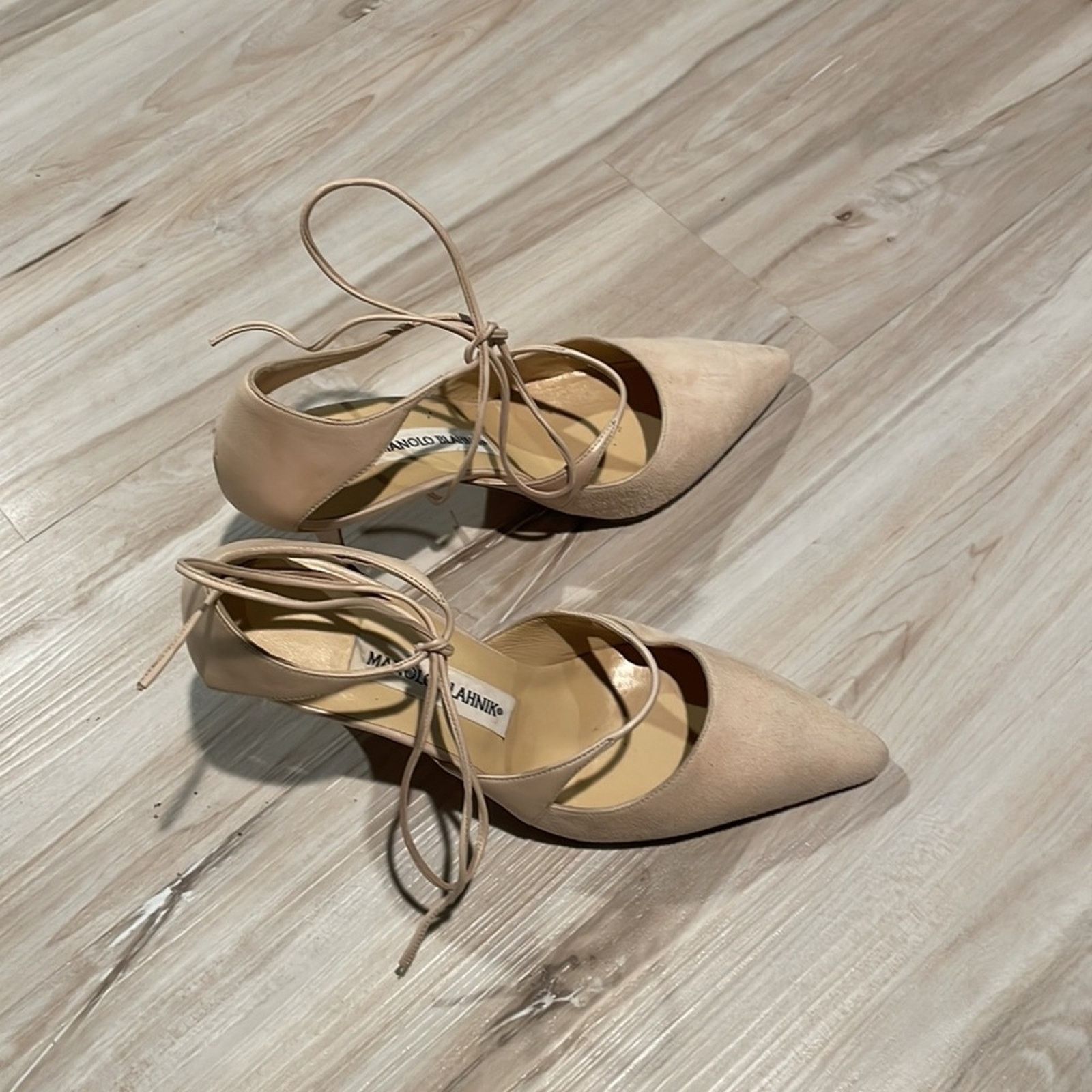 Manolo Blahnik Manolo Blahnik blush lace up heels size 36 Size US 6 / IT 36 - 6 Thumbnail