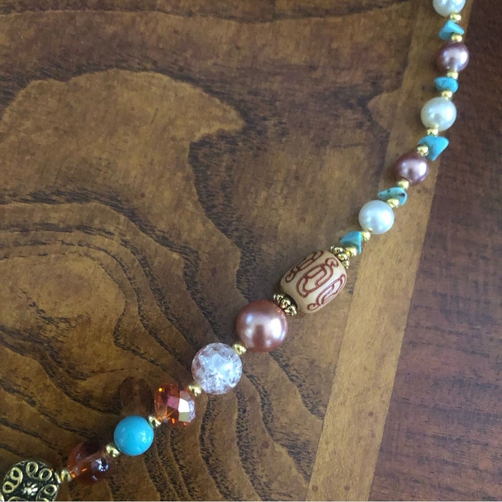 Handmade Handcrafted repurpose carved carnelian cameo necklace Size ONE SIZE - 8 Thumbnail