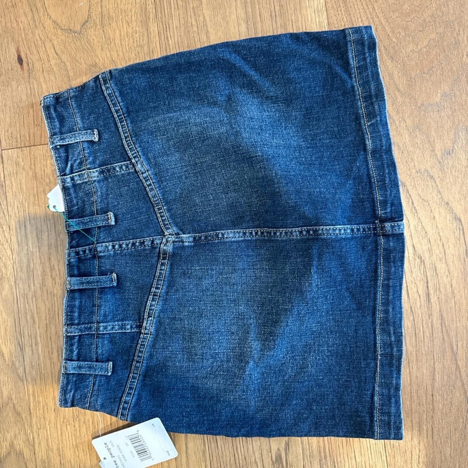 Free People Free People | NWT Dark Blue Denim Skirt-26 Size 42" / US 20 - 3 Thumbnail