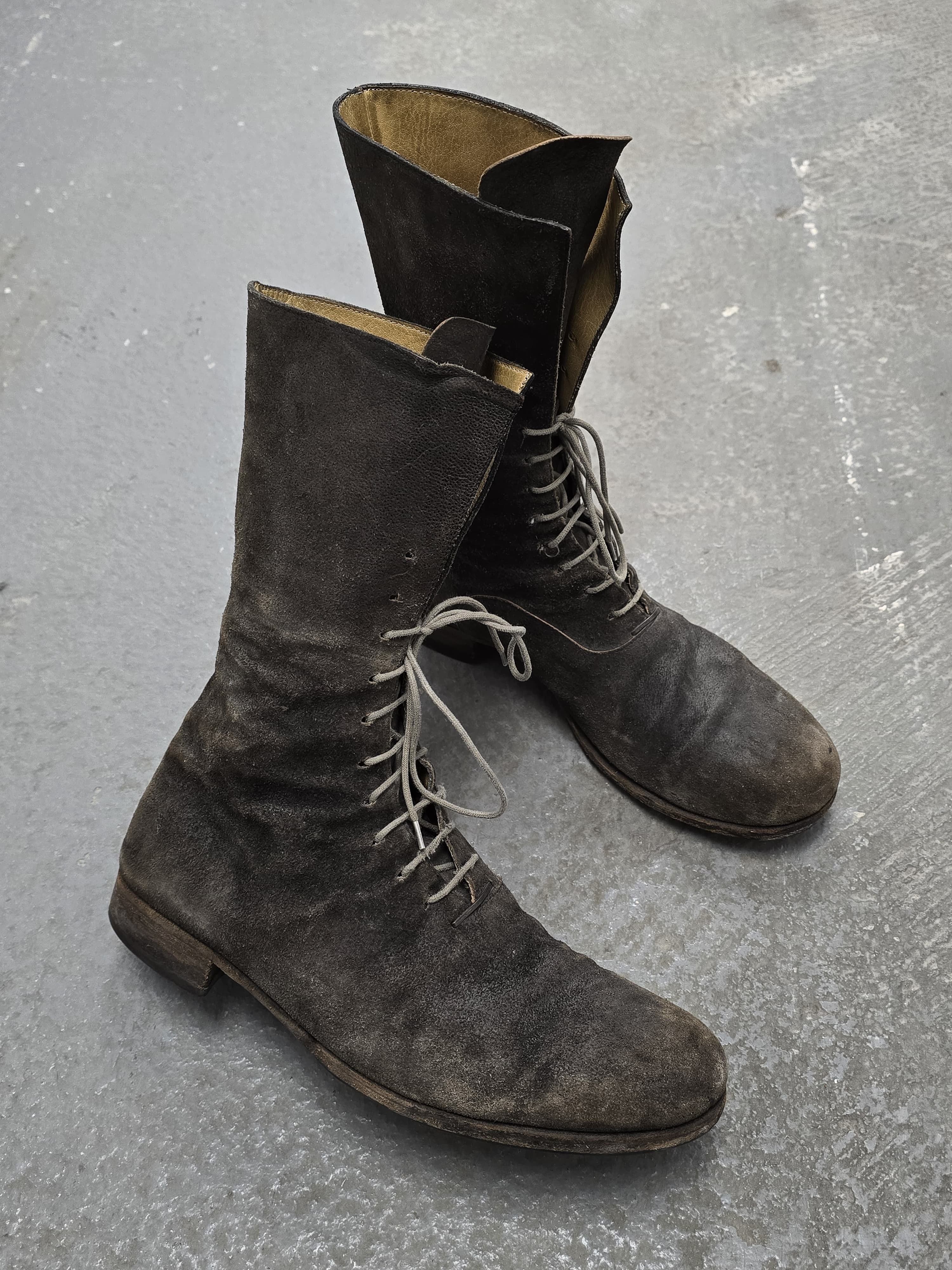 Ma+ M.A+ Tall Lace-up Reverse Cow Leather Gothic Boots Size US 9 / EU 42 - 3 Thumbnail