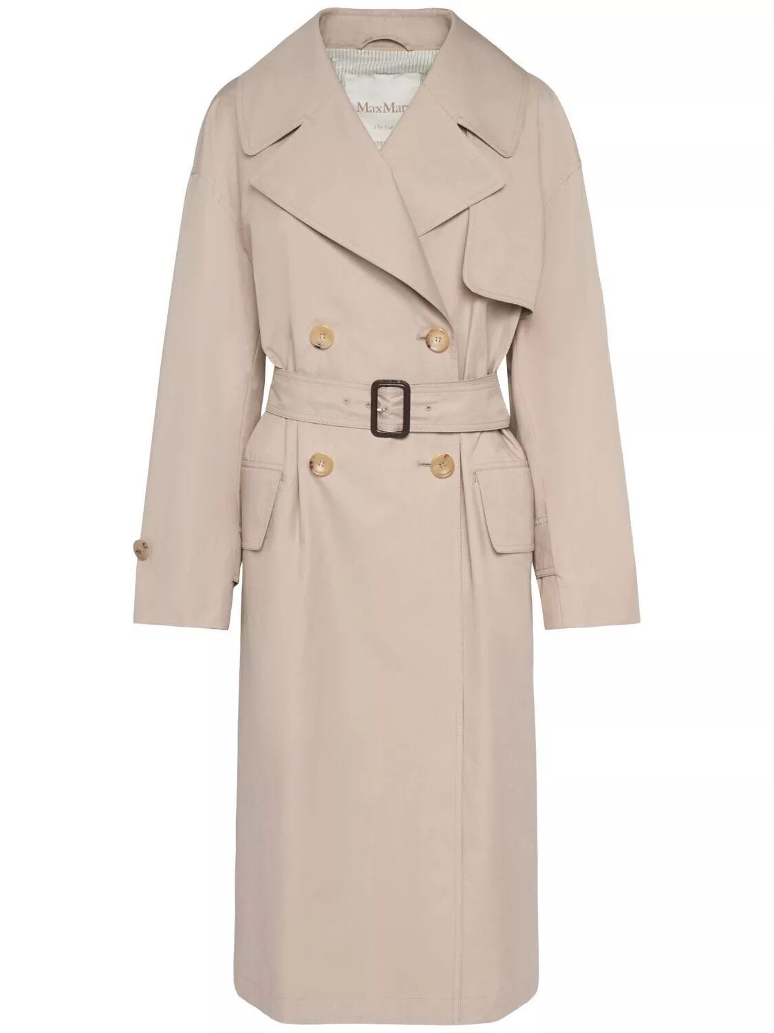 Max Mara MAX MARA Mtrench Sand Double-Breasted Twill Coat Size XXL / US 16-18 / IT 52-54 - 1 Thumbnail