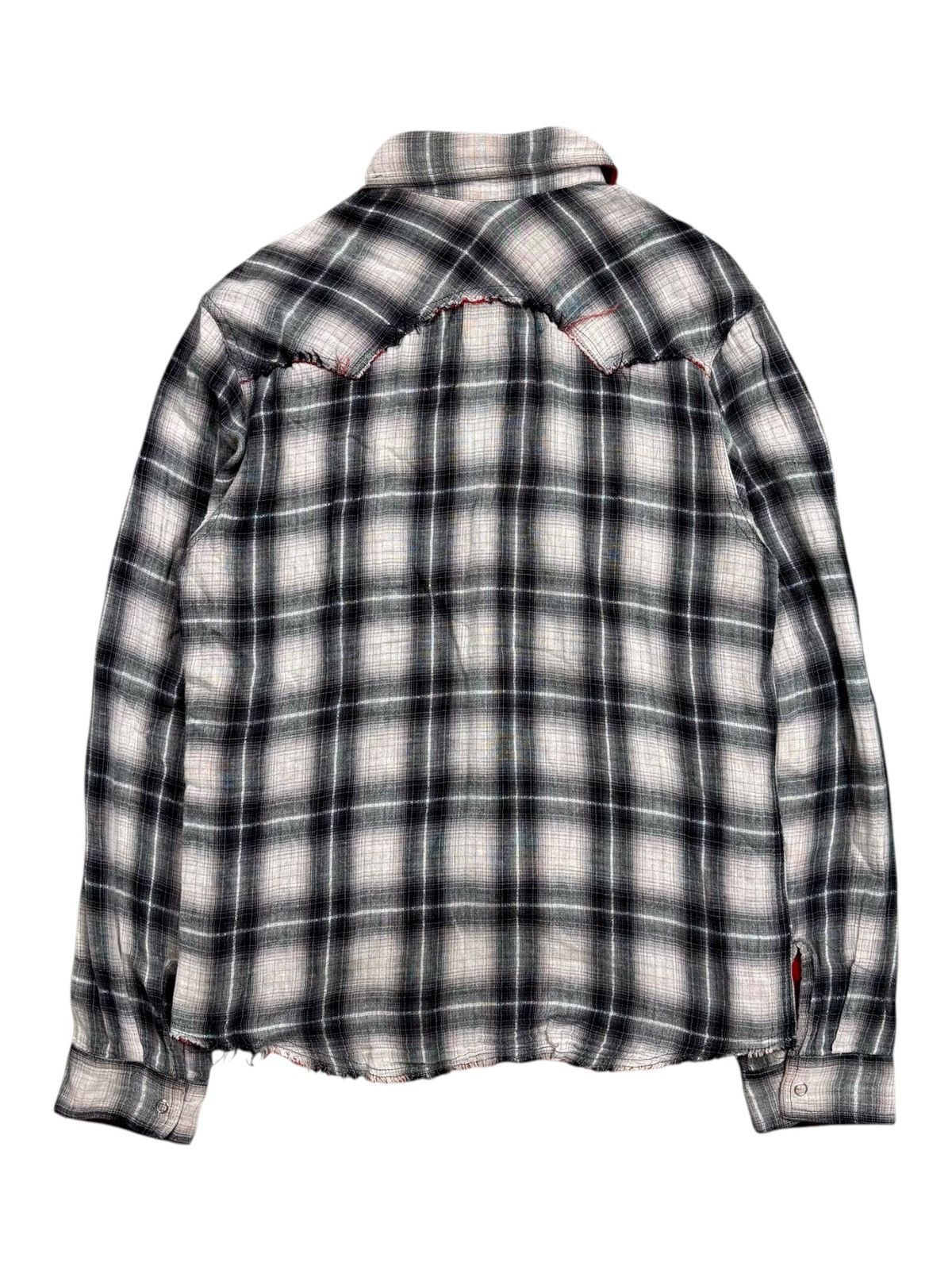JACKROSE 2000s Jackrose - Distressed Western Flannel Shirt Size US M / EU 48-50 / 2 - 2 Thumbnail