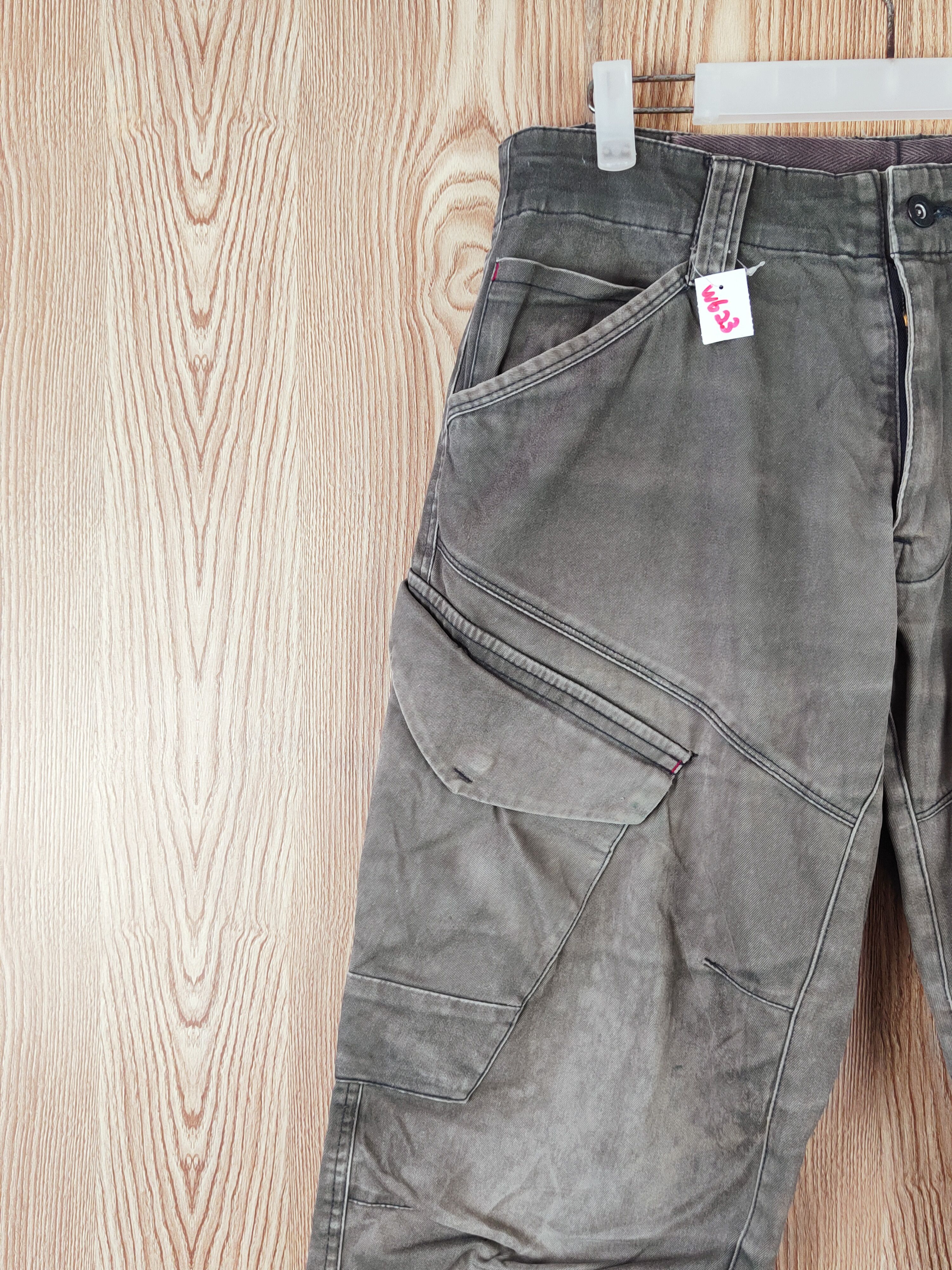 Japanese Brand Xebec Dark Gray Faded Multipocket Tactical Cargo Pants #W623 Size US 31 - 3 Thumbnail