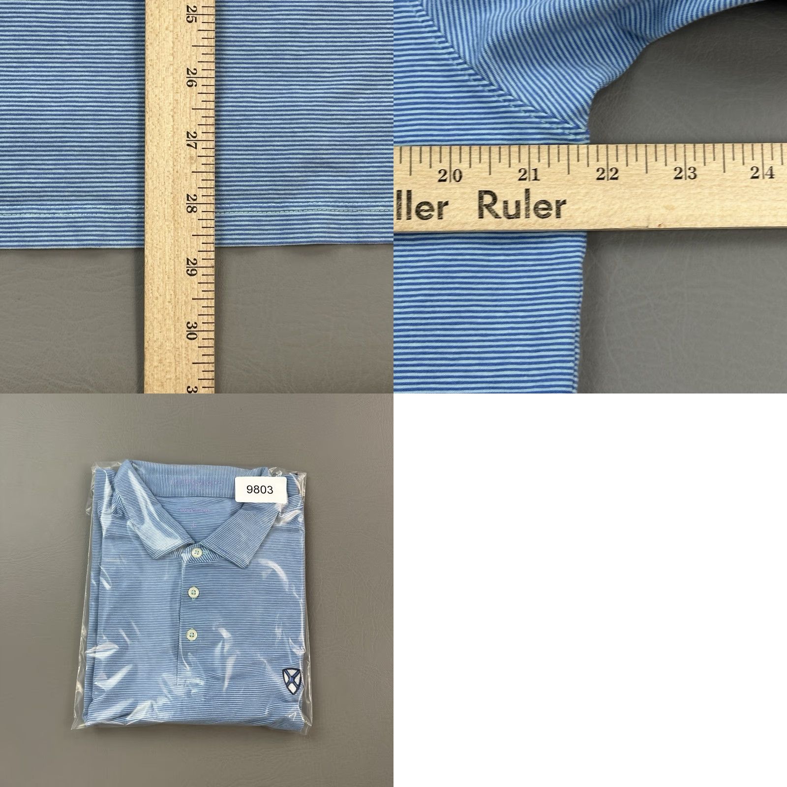 Vintage B Draddy Sport Polo Shirt Mens Large Blue Stripe Embroidered Performance Golf Shirt Mens Large Blue Stripe Embroidered Logo Sports Golf Size US L / EU 52-54 / 3 - 8 Thumbnail