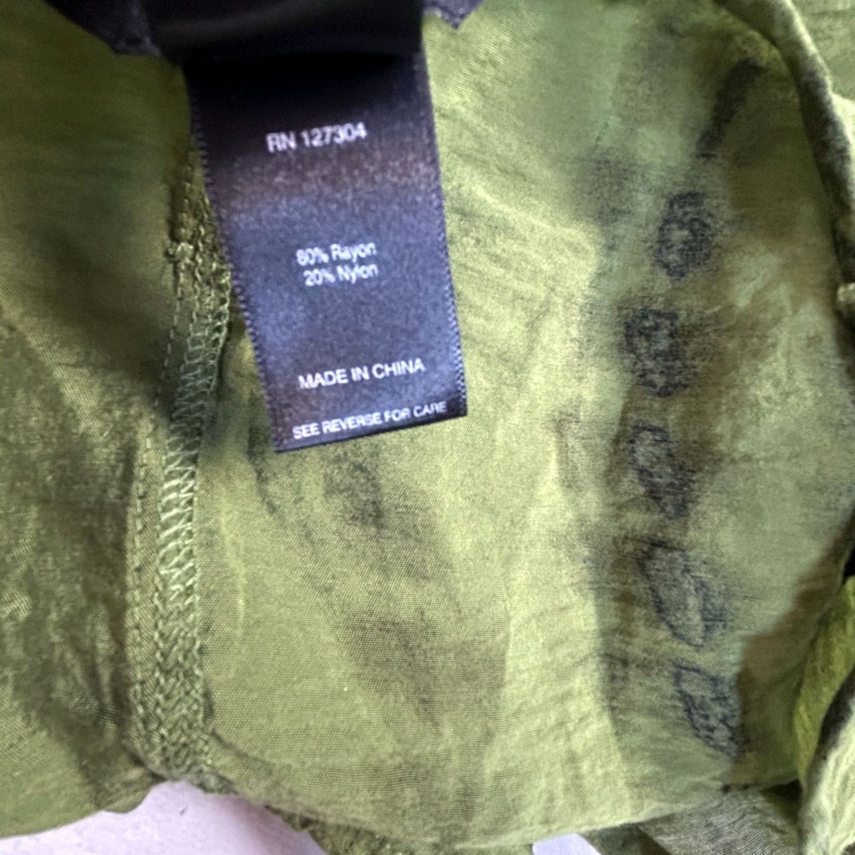 Vintage Ali Miles Blouse Top Large Green Tie-Dye 3/4 Sleeve Button Back Detail Womens Size L / US 10 / IT 46 - 8 Thumbnail