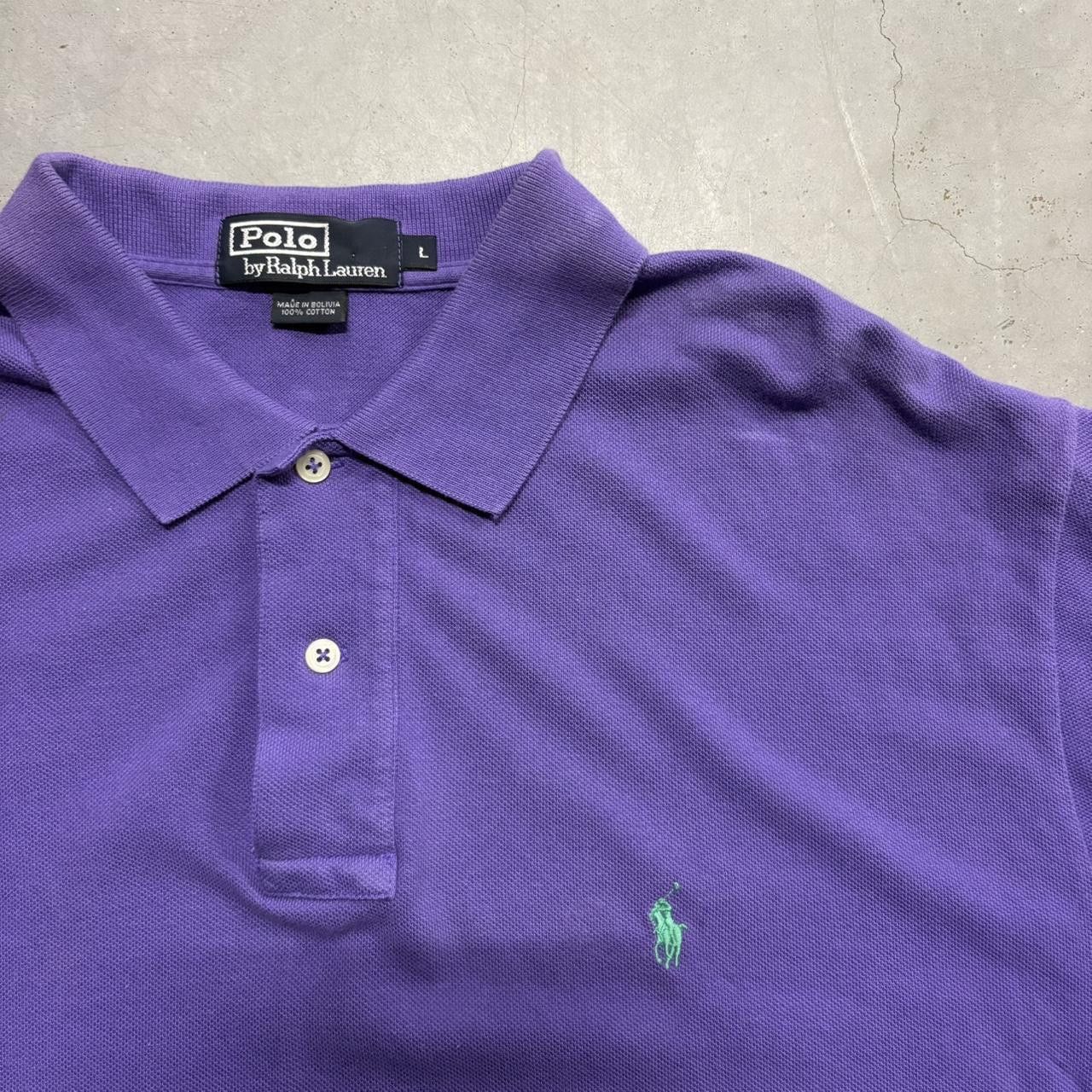 Polo Ralph Lauren Crazy Vintage Y2K/2000s Purple Polo Ralph Lauren Polo Short! Size US L / EU 52-54 / 3 - 2 Thumbnail