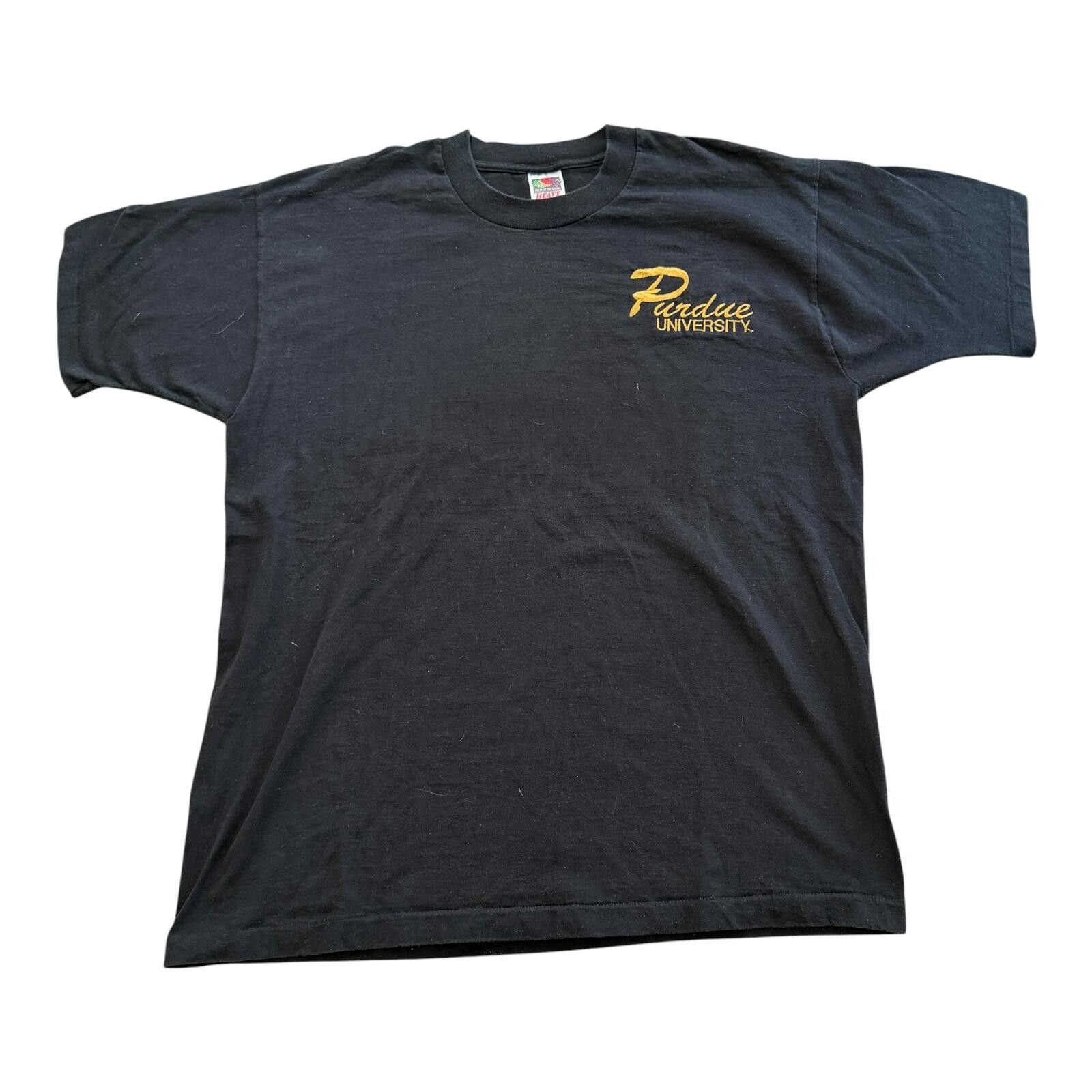 Other Vintage 90s Purdue University Single Stitch Black Tee XL Size US XL / EU 56 / 4 - 1 Thumbnail