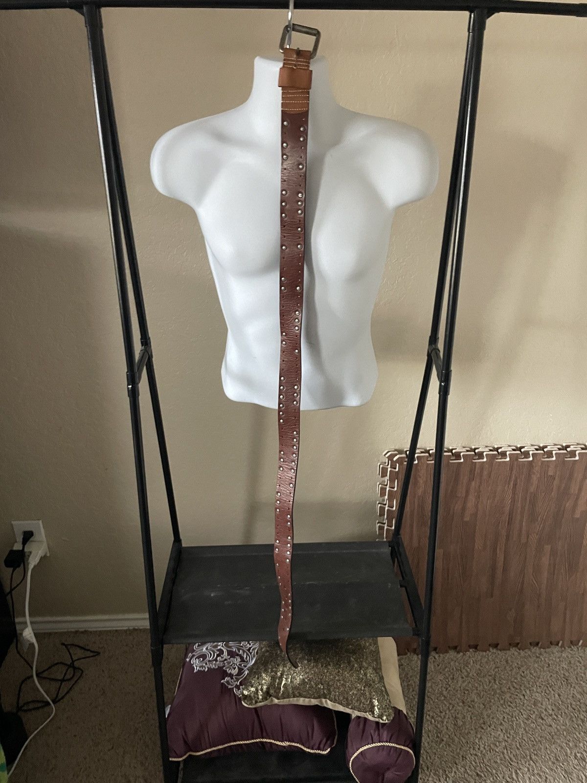 Genuine Leather Couro Legitimo Belt with studs Size ONE SIZE - 2 Thumbnail