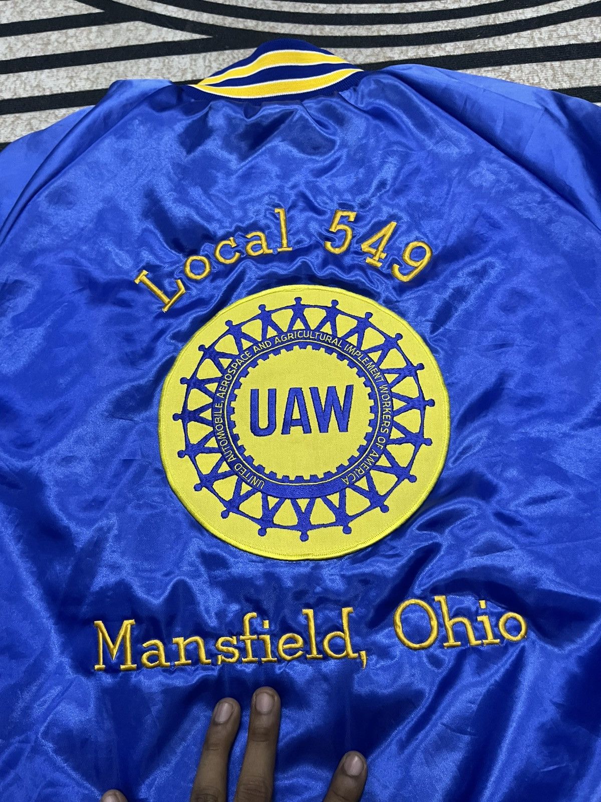 Vintage 80s UNION LOCAL UAW 148 AEROSPACE SATIN BOMBER JACKET XL Size US XL / EU 56 / 4 - 20 Thumbnail