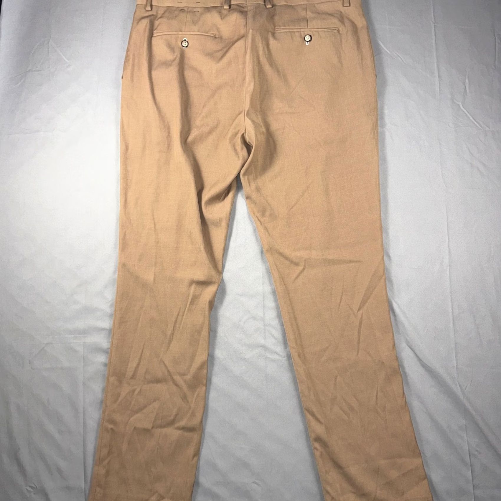 Vintage Paisley & Gray Pants Mens 36x32 Beige Slim Fit Dress Stretch Chino Casual Dress Pants Slim Front Pockets Mens Beige Spring 36x32 Size US 36 / EU 52 - 2 Thumbnail